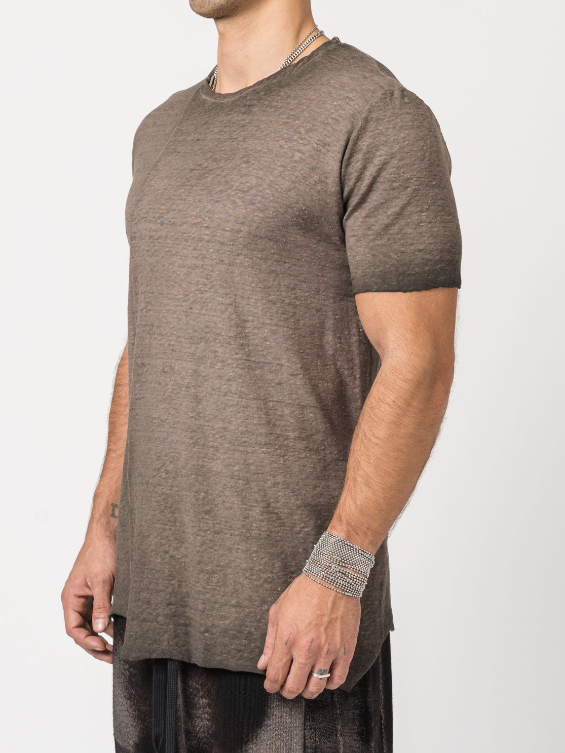 Rustic Cotton Long T-Shirt - INN7