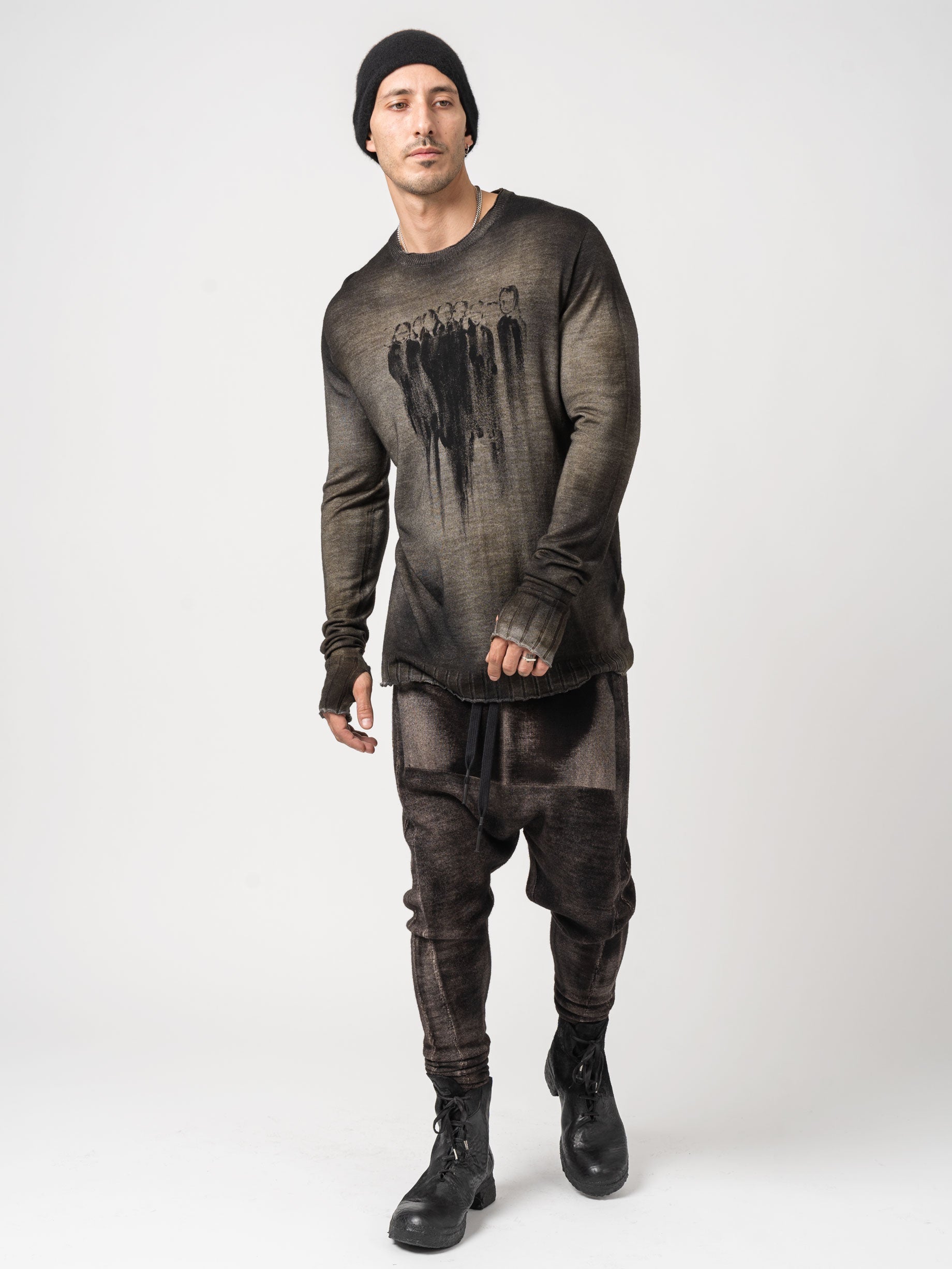 Handmade Printed Wool Sweater - INN7
