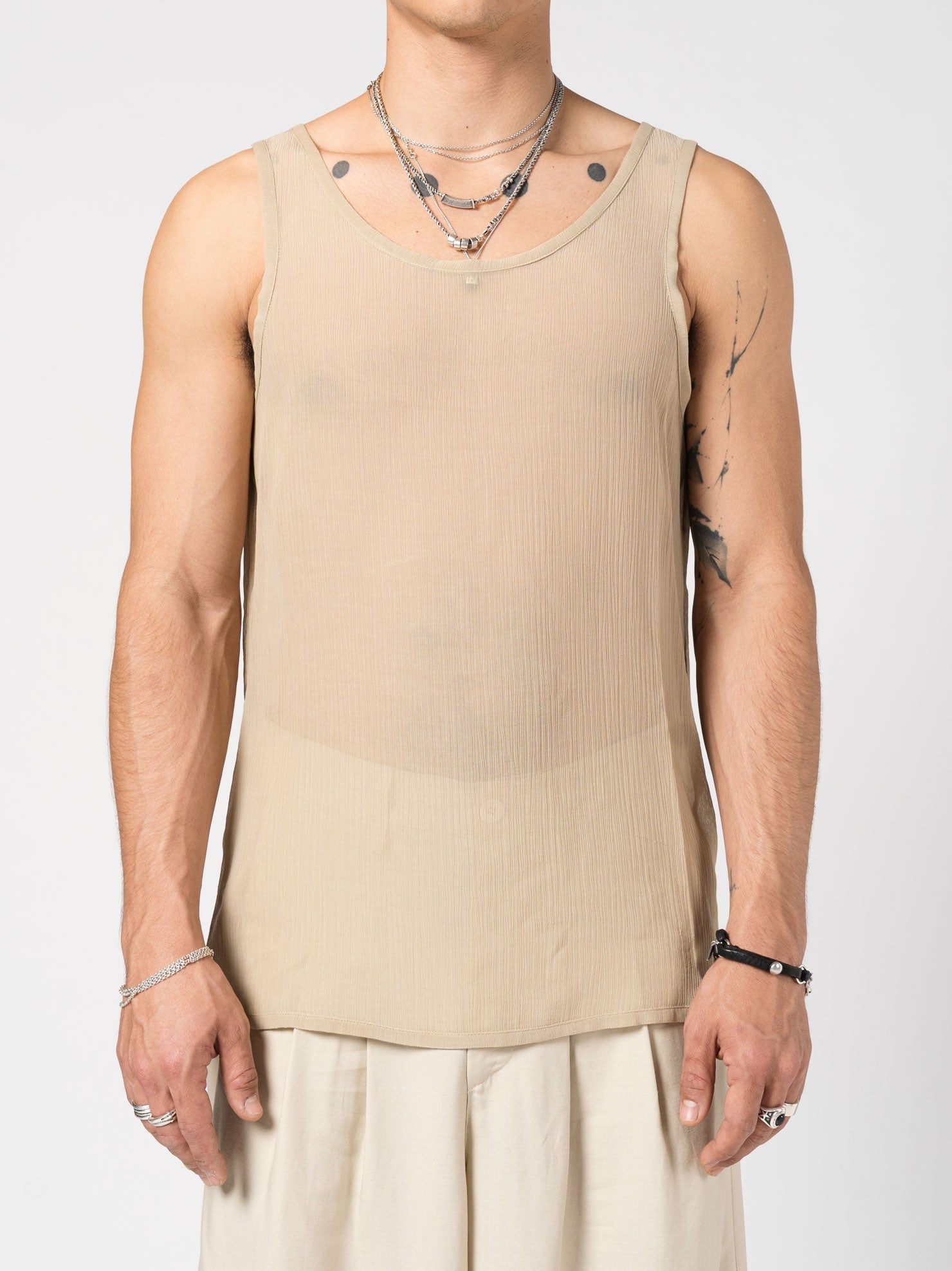 Sheer Textured Tank Top - INN7