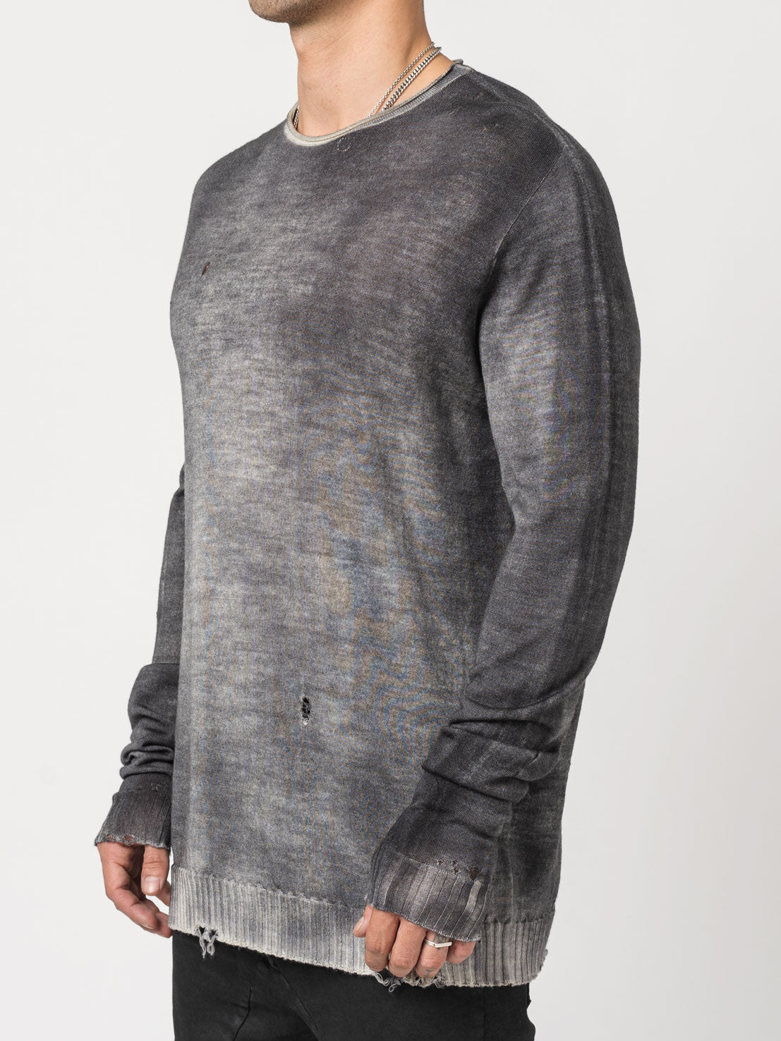 Destroyed Thin Wool Sweater - INN7