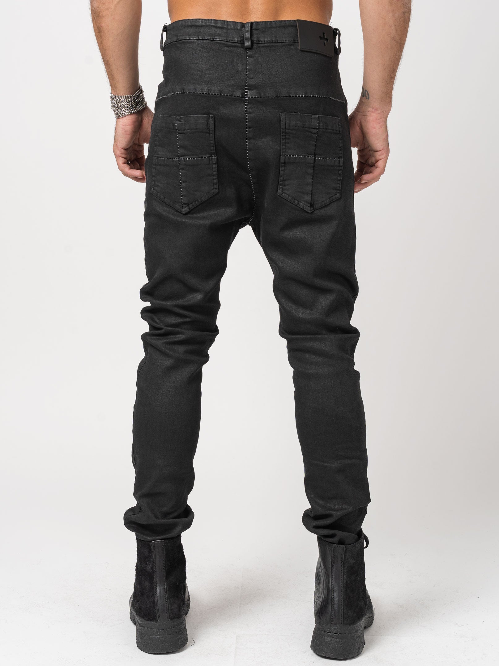 Low Crotch Jeans with Leather Effect - INN7