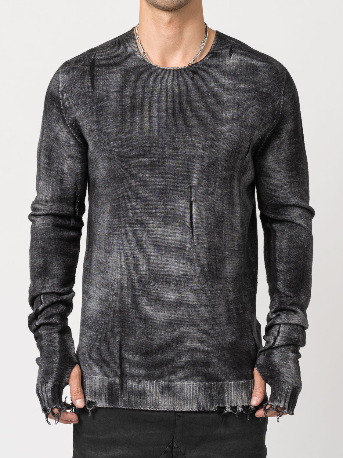 Distressed Wool Sweater - INN7