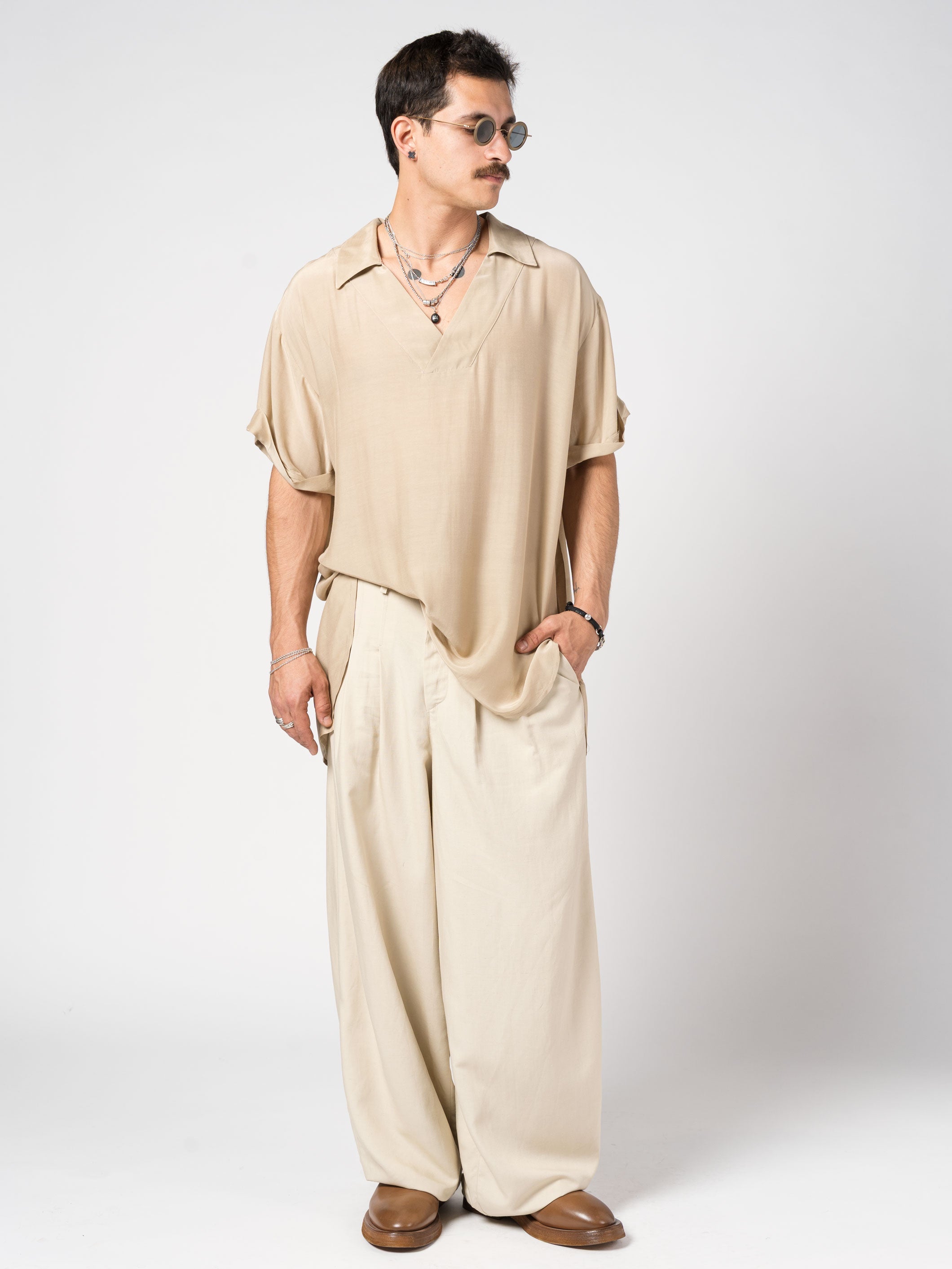 Relaxed-Fit Open-Collar Shirt - INN7