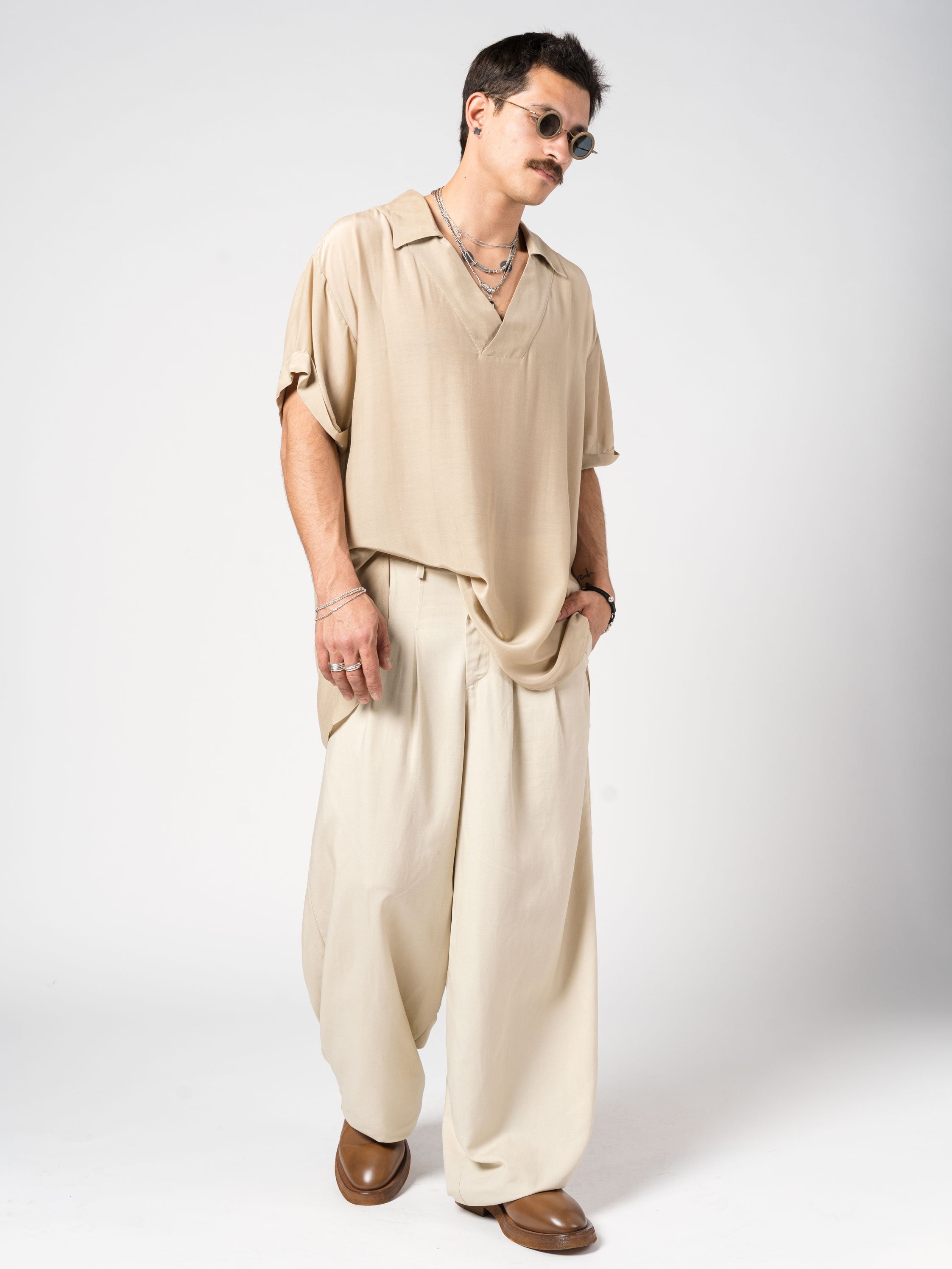 Relaxed-Fit Open-Collar Shirt - INN7