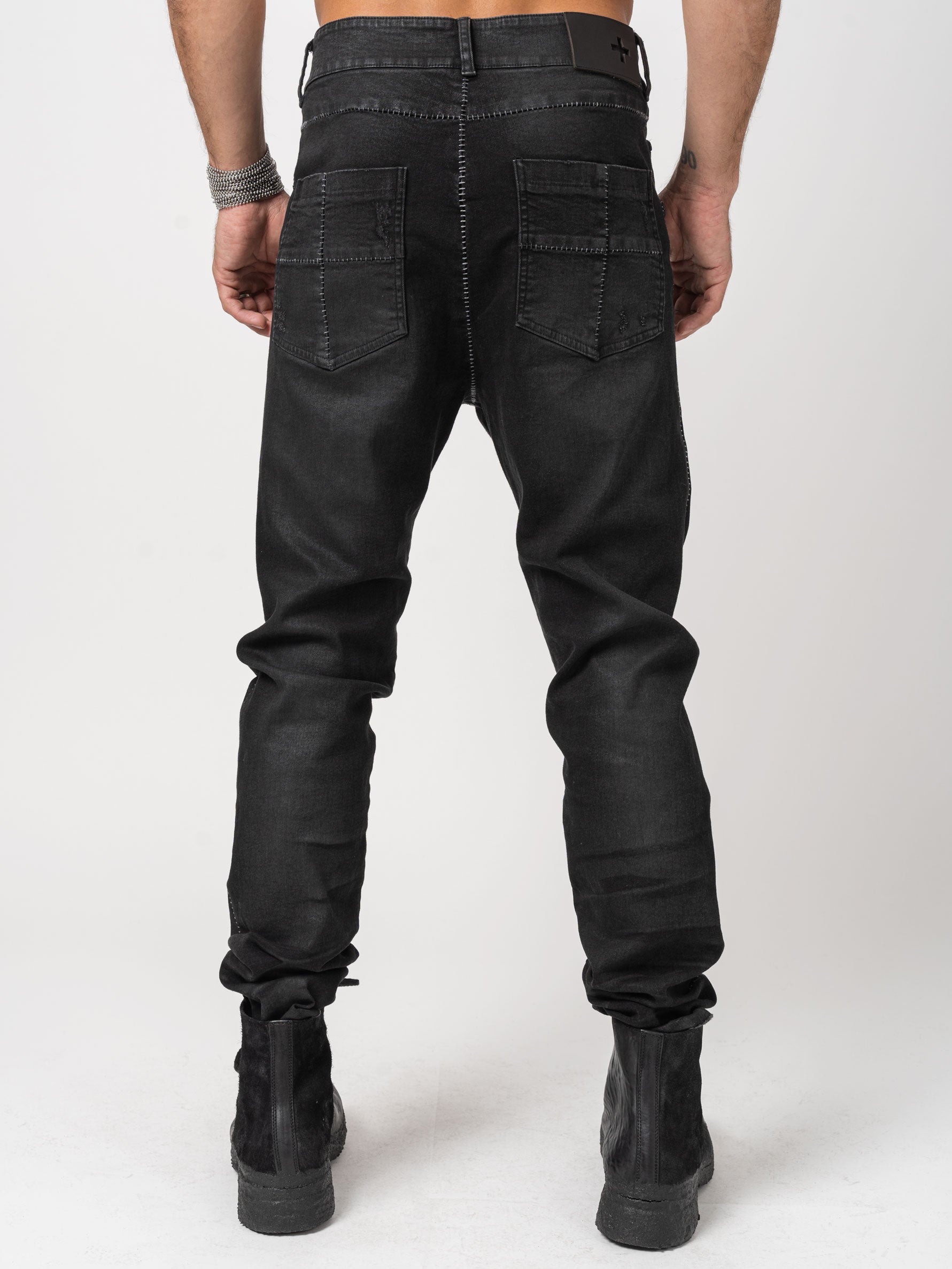Low Crotch Jeans with Leather Effect - INN7