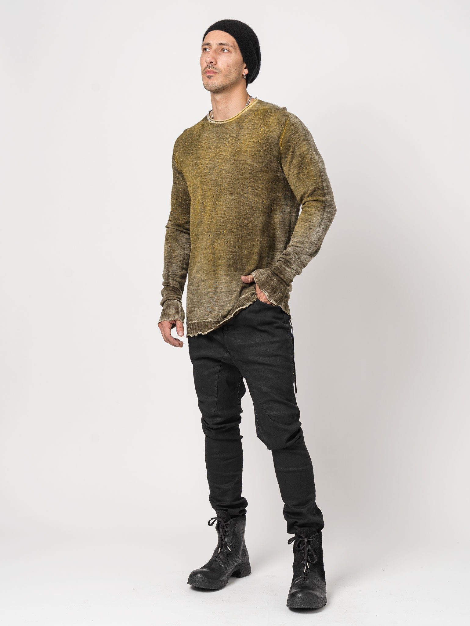Rubber Thin Wool Sweater - INN7