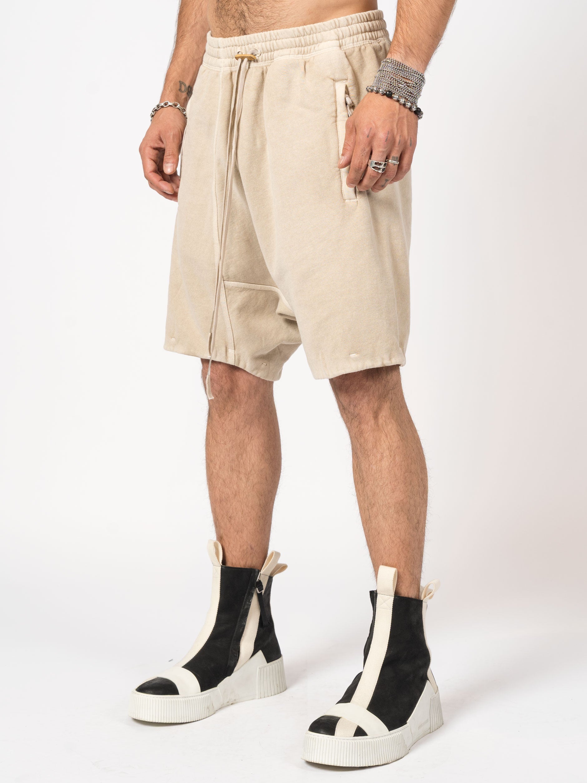 Dropped-Crotch Fleece Shorts - INN7