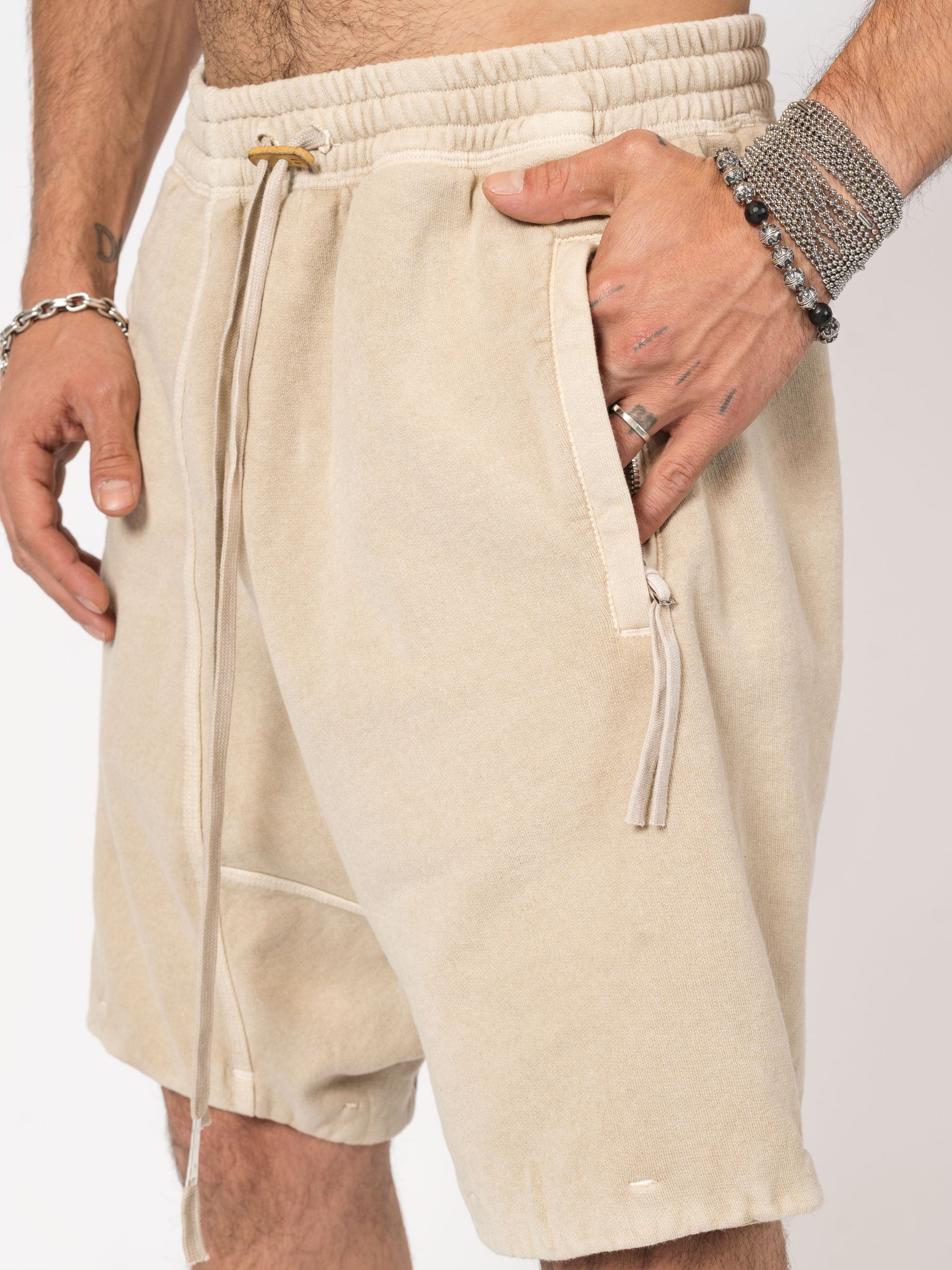 Dropped-Crotch Fleece Shorts - INN7
