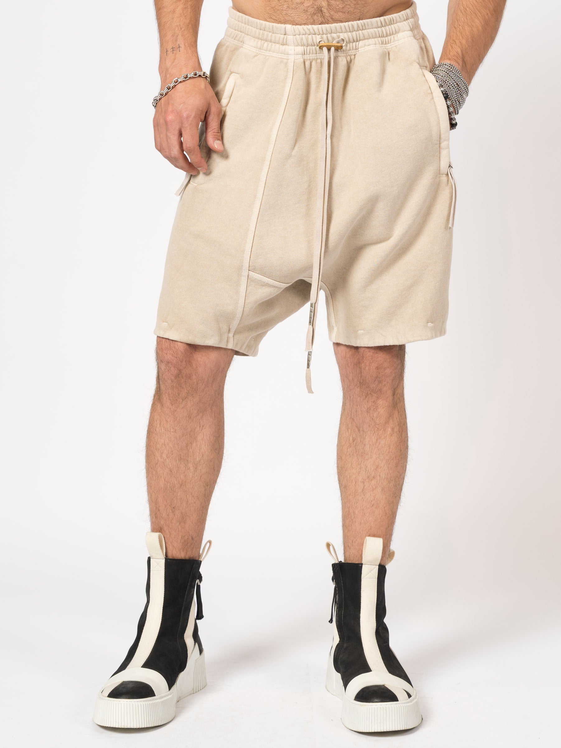 Dropped-Crotch Fleece Shorts - INN7