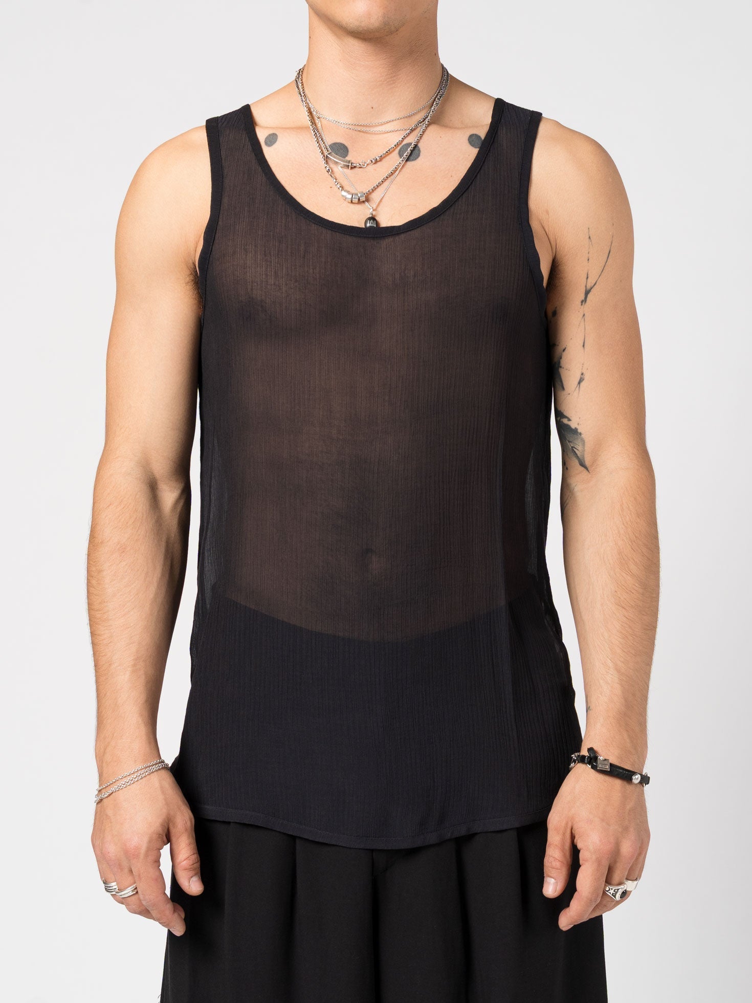 Sheer Textured Tank Top - INN7