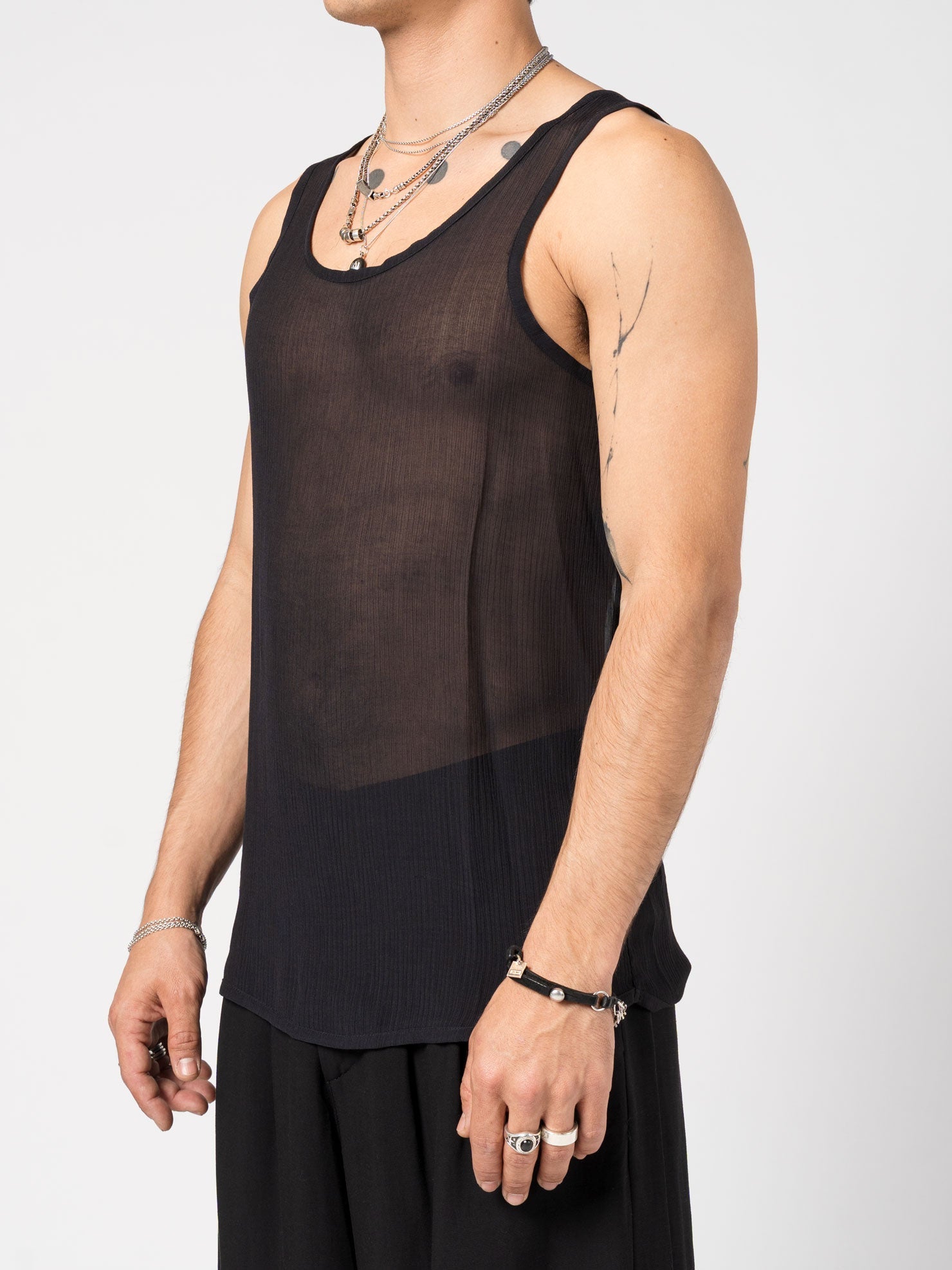Sheer Textured Tank Top - INN7