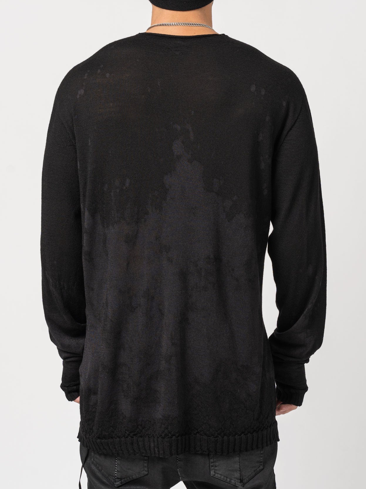 Brush Effect Thin Wool Sweater - INN7