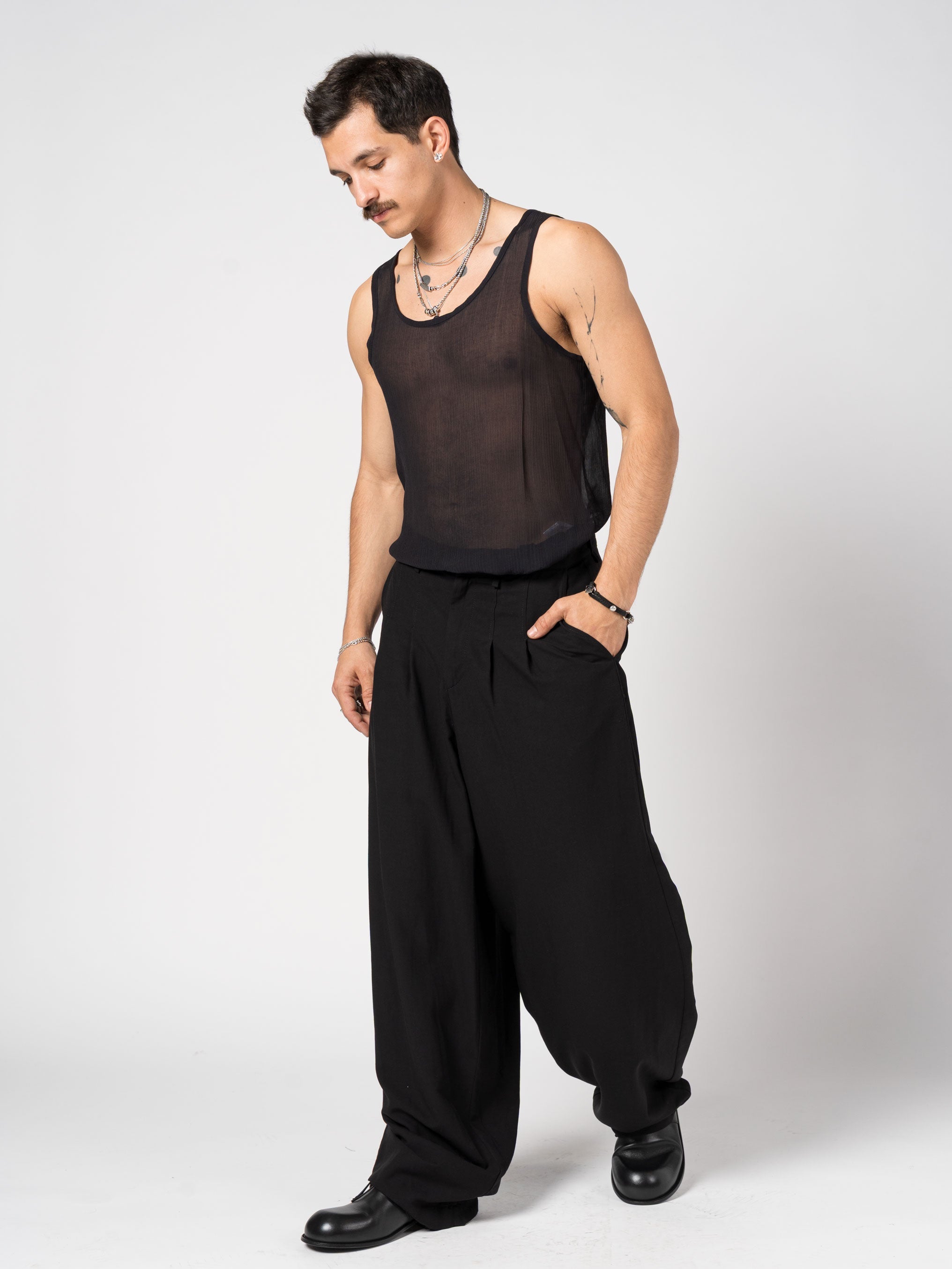Sheer Textured Tank Top - INN7