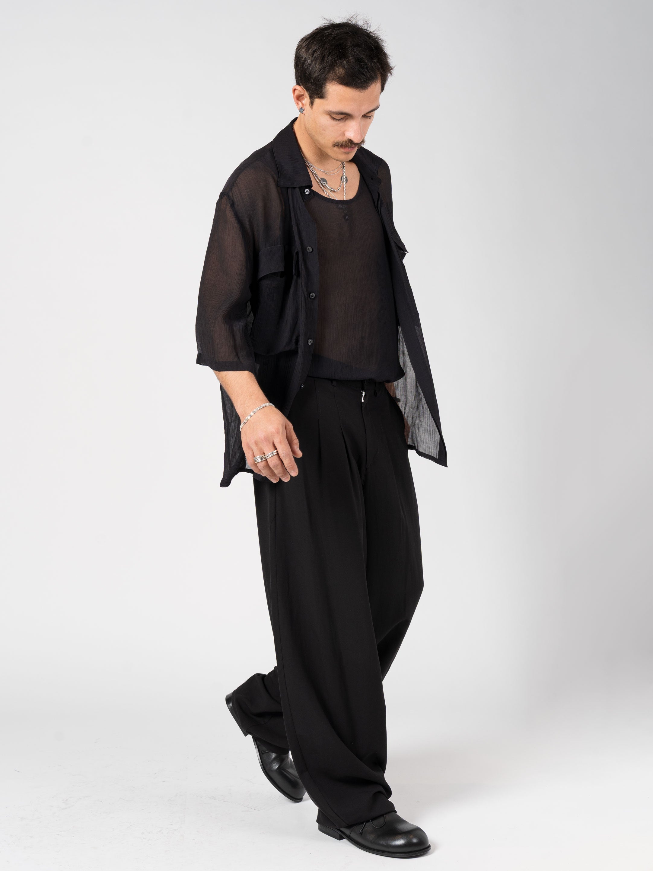 Lightweight Textured Button-Up Shirt - INN7