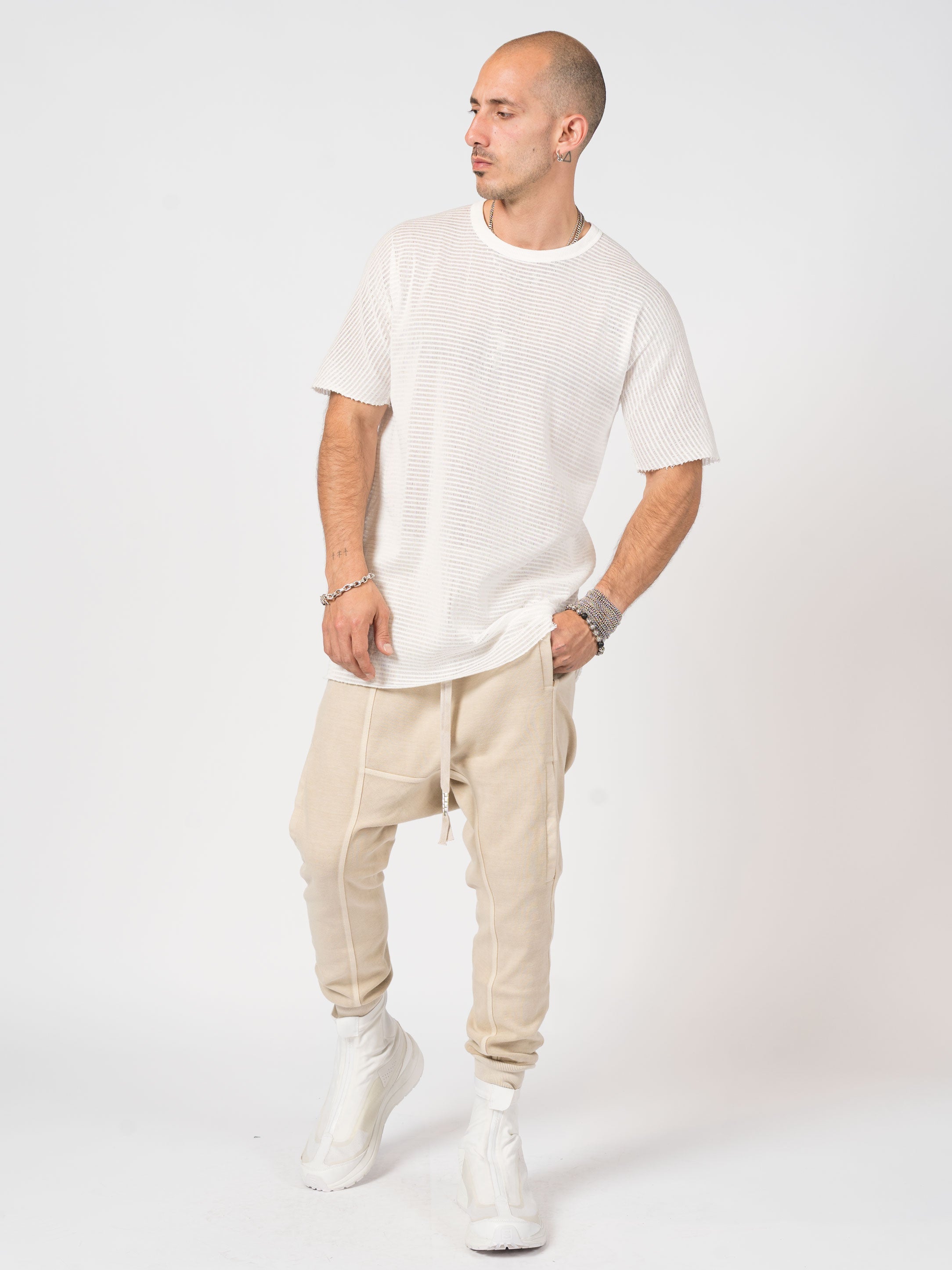 Dropped-Crotch Fleece Jogger Pants