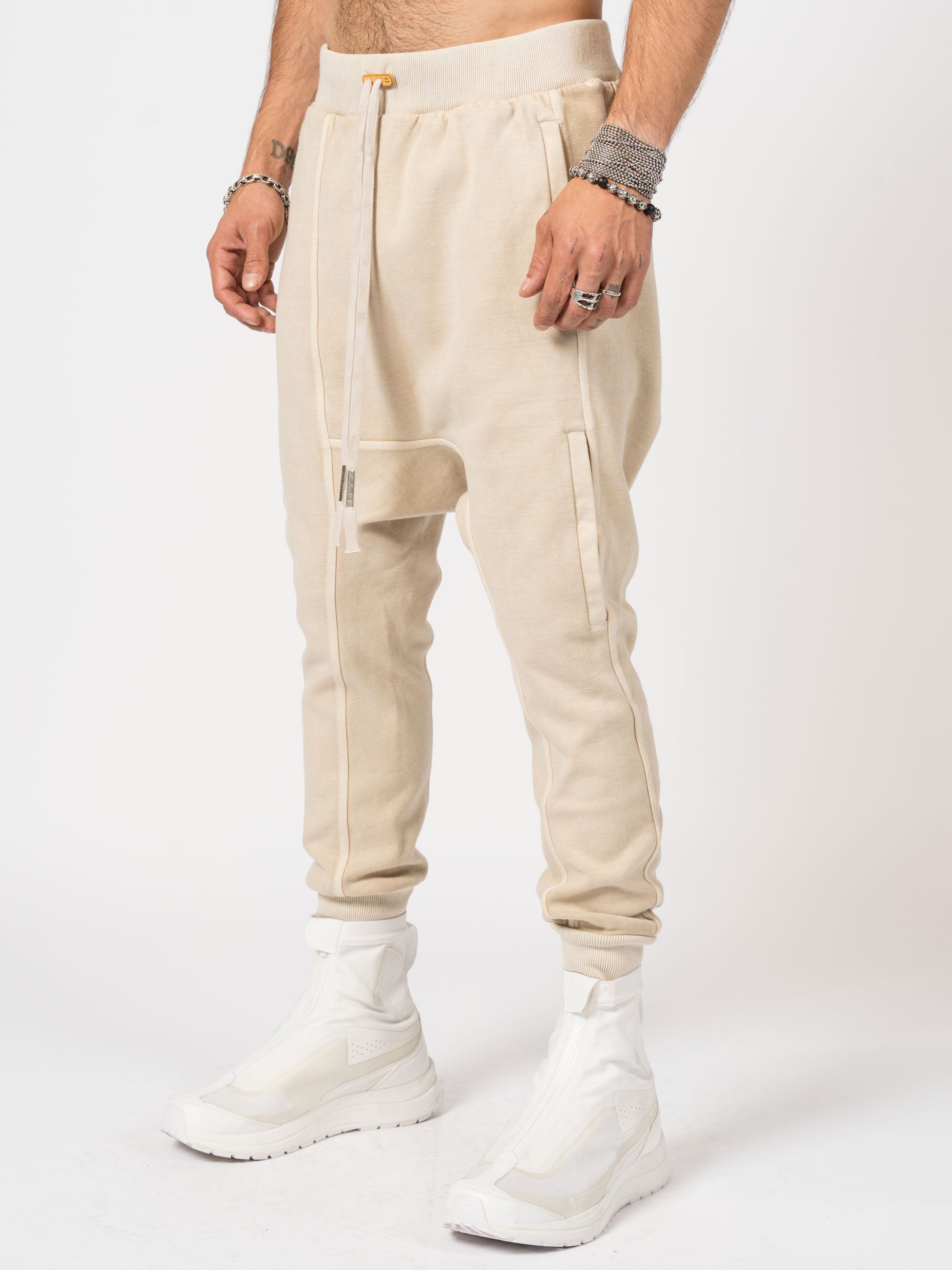 Dropped-Crotch Fleece Jogger Pants - INN7