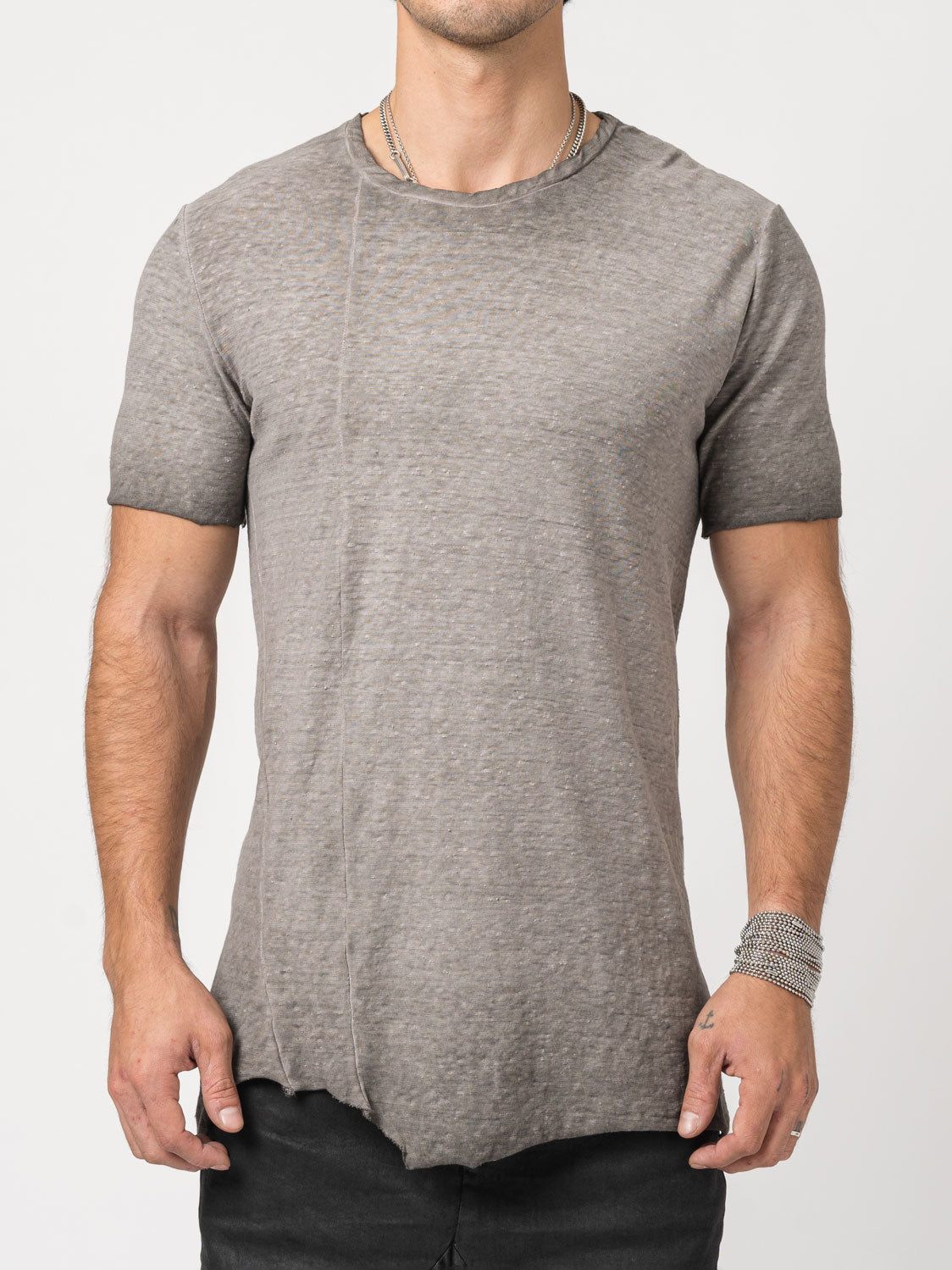 Rustic Cotton Long T-Shirt - INN7