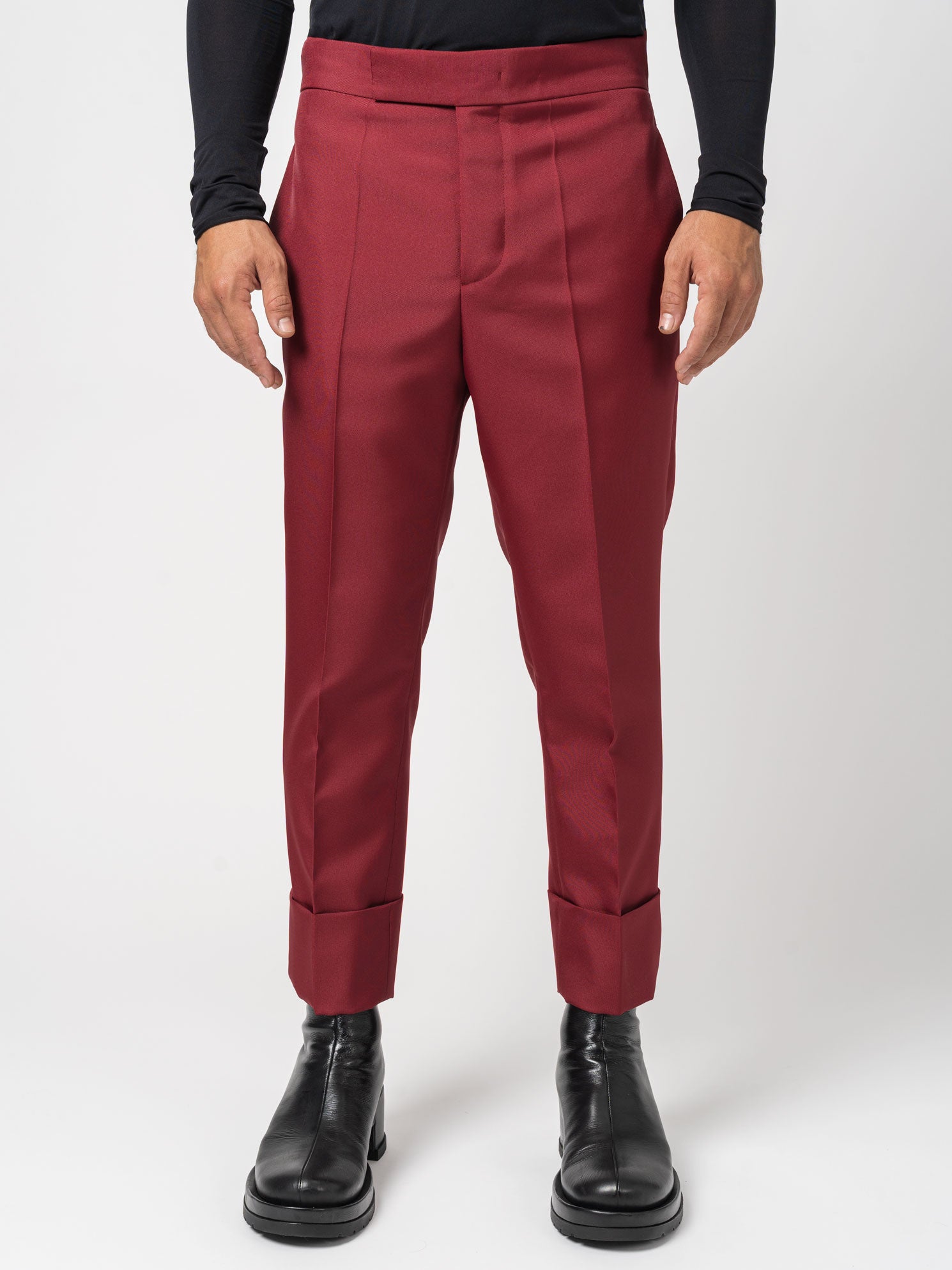 Natté Filo Doppio Bordeaux Trousers - INN7