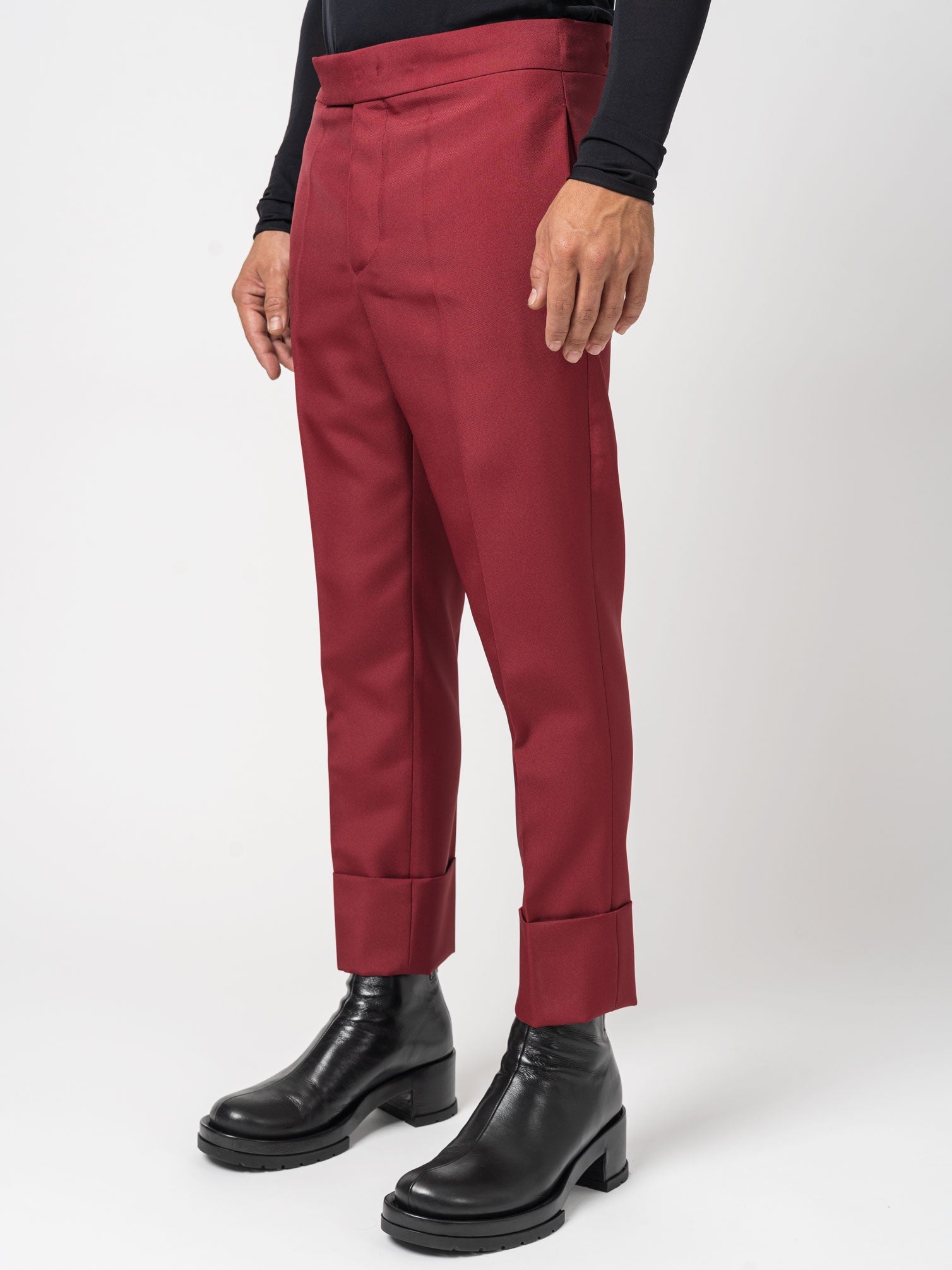 Natté Filo Doppio Bordeaux Trousers - INN7