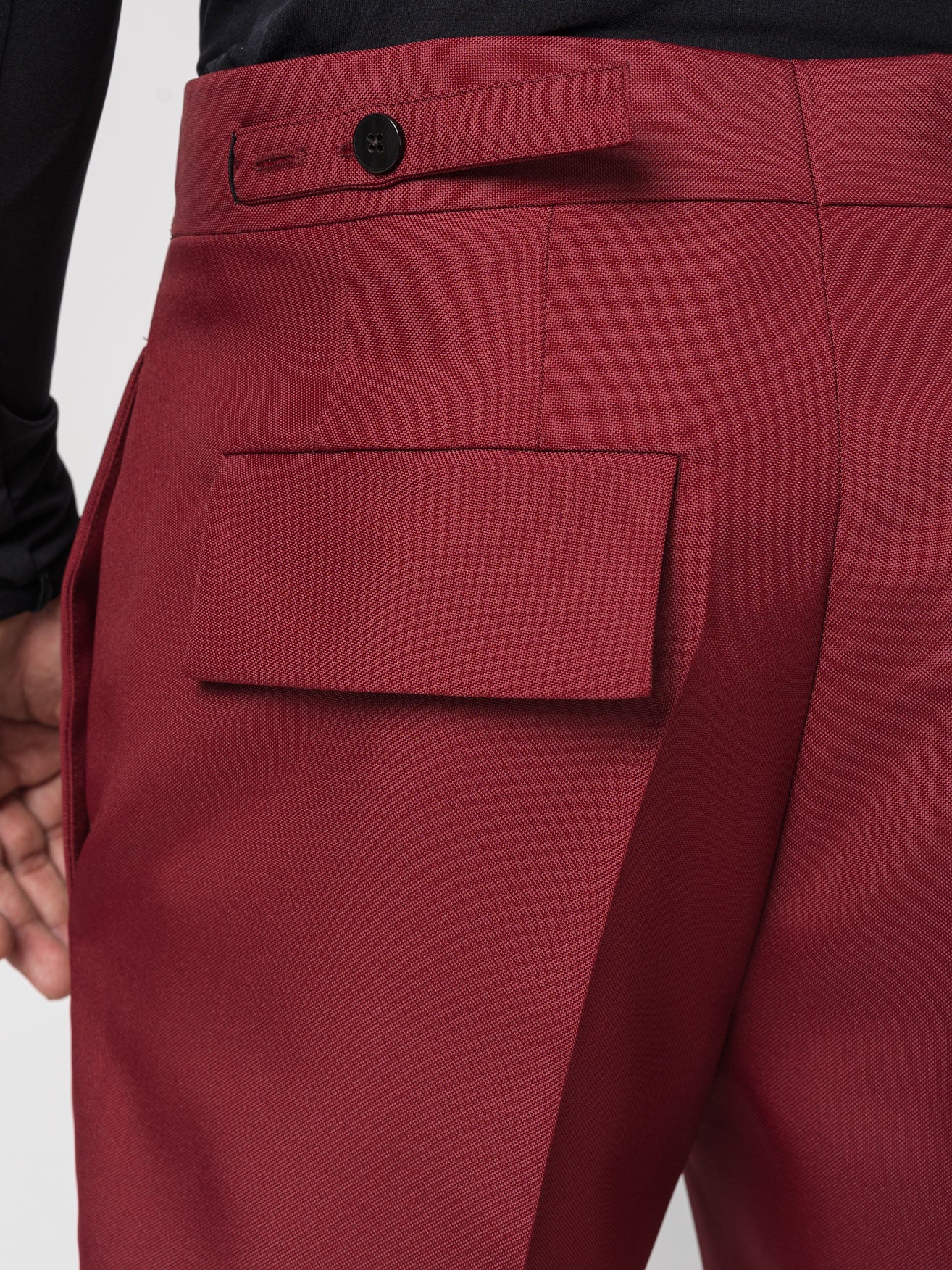 Natté Filo Doppio Bordeaux Trousers - INN7