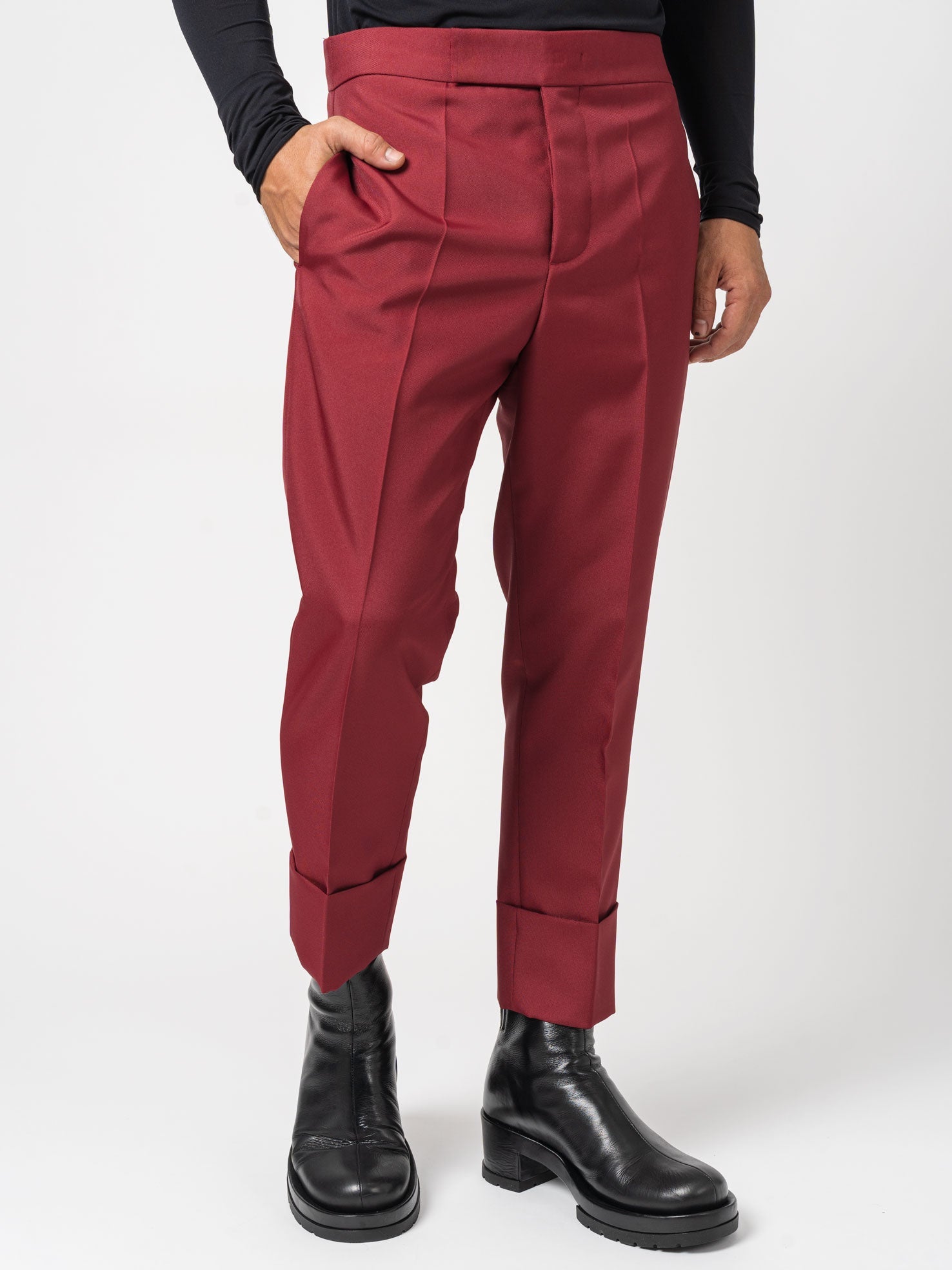 Natté Filo Doppio Bordeaux Trousers - INN7