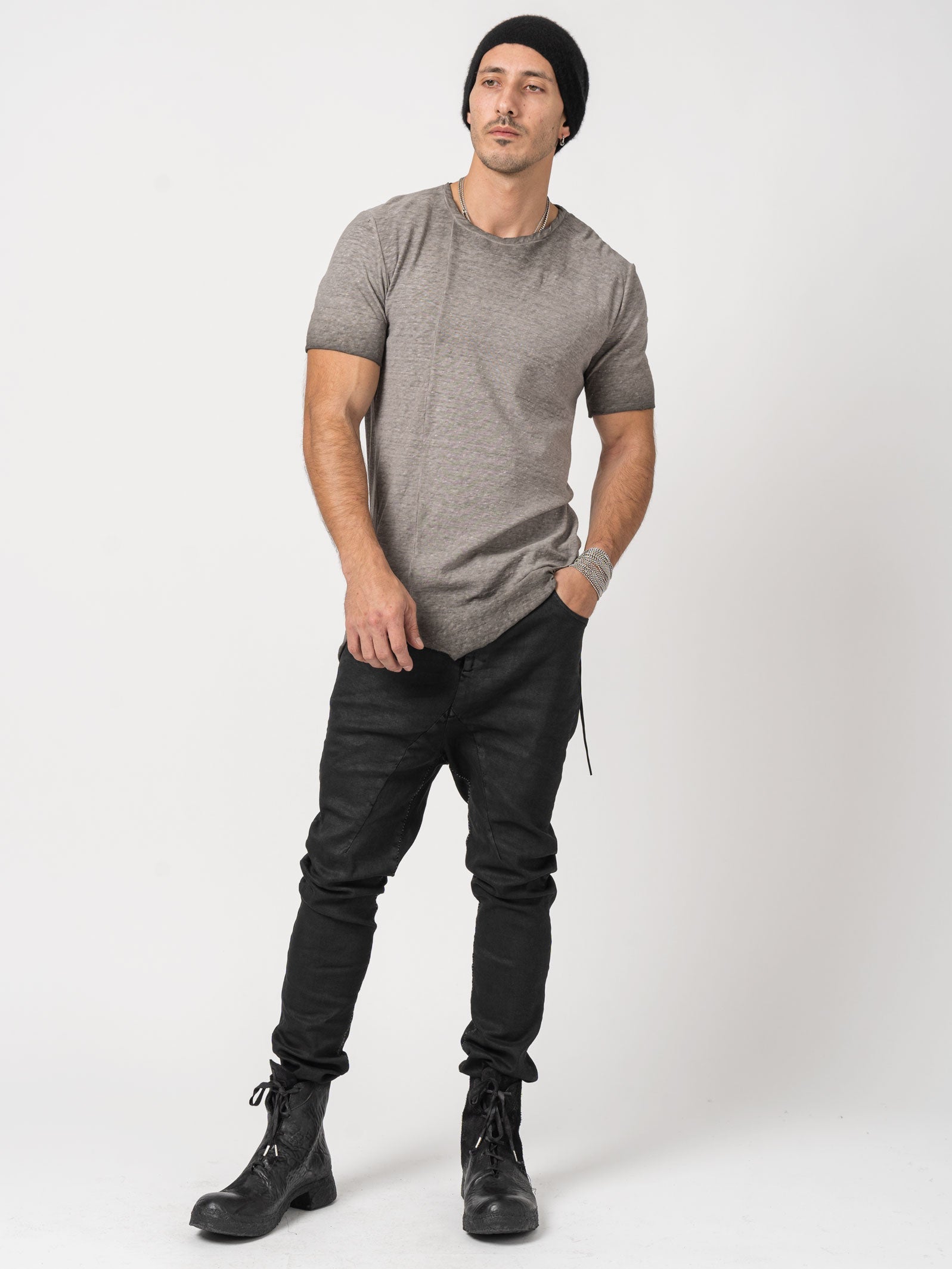 Rustic Cotton Long T-Shirt - INN7