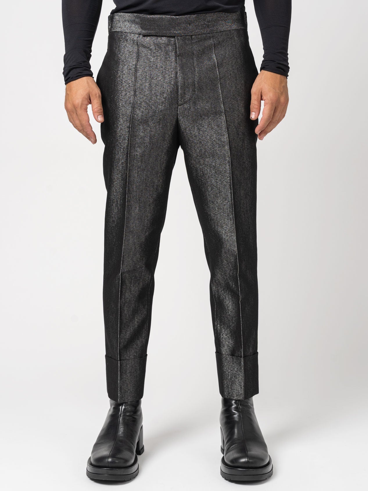 Denim Lamé Trousers - INN7
