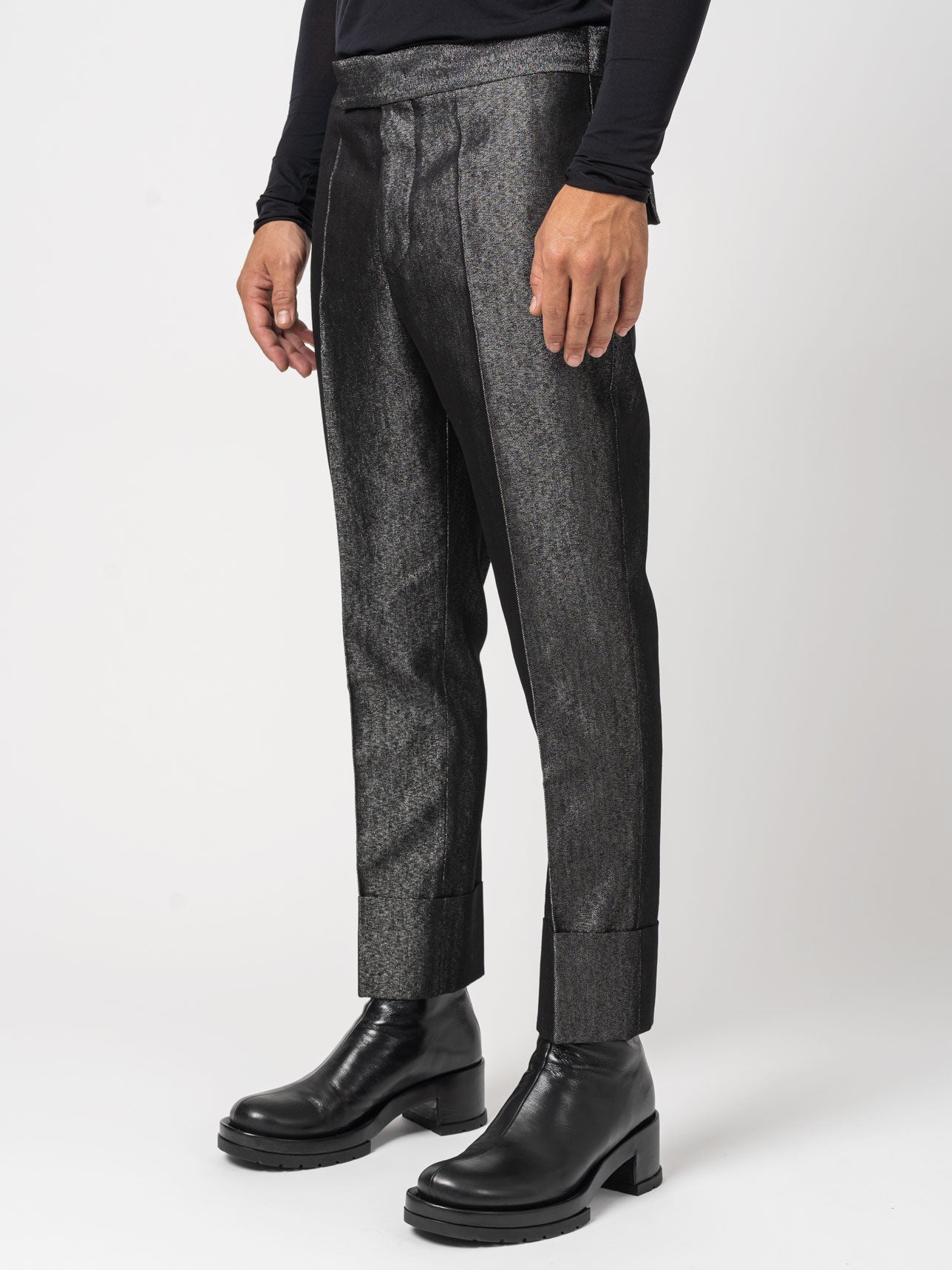 Denim Lamé Trousers - INN7