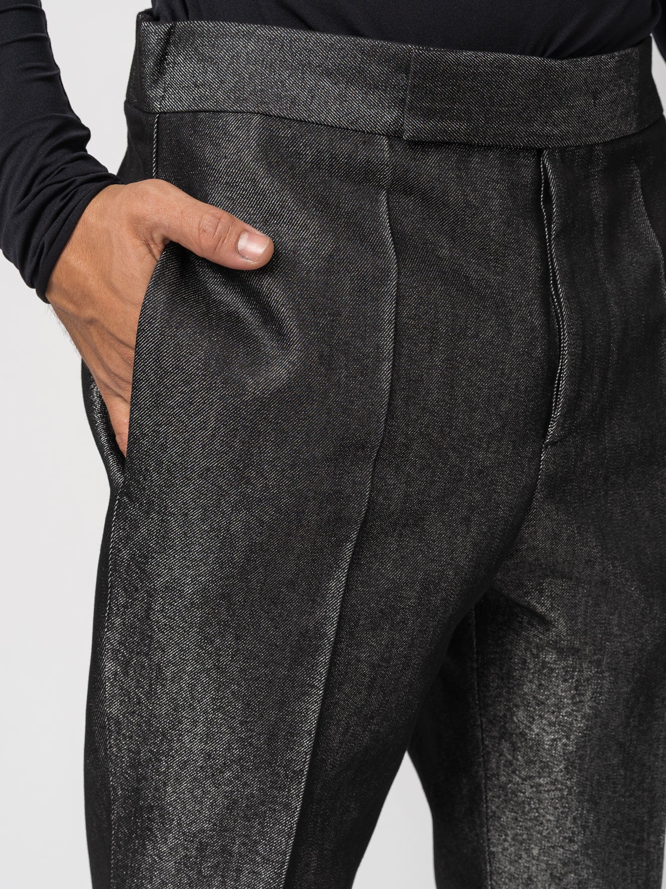 Denim Lamé Trousers - INN7