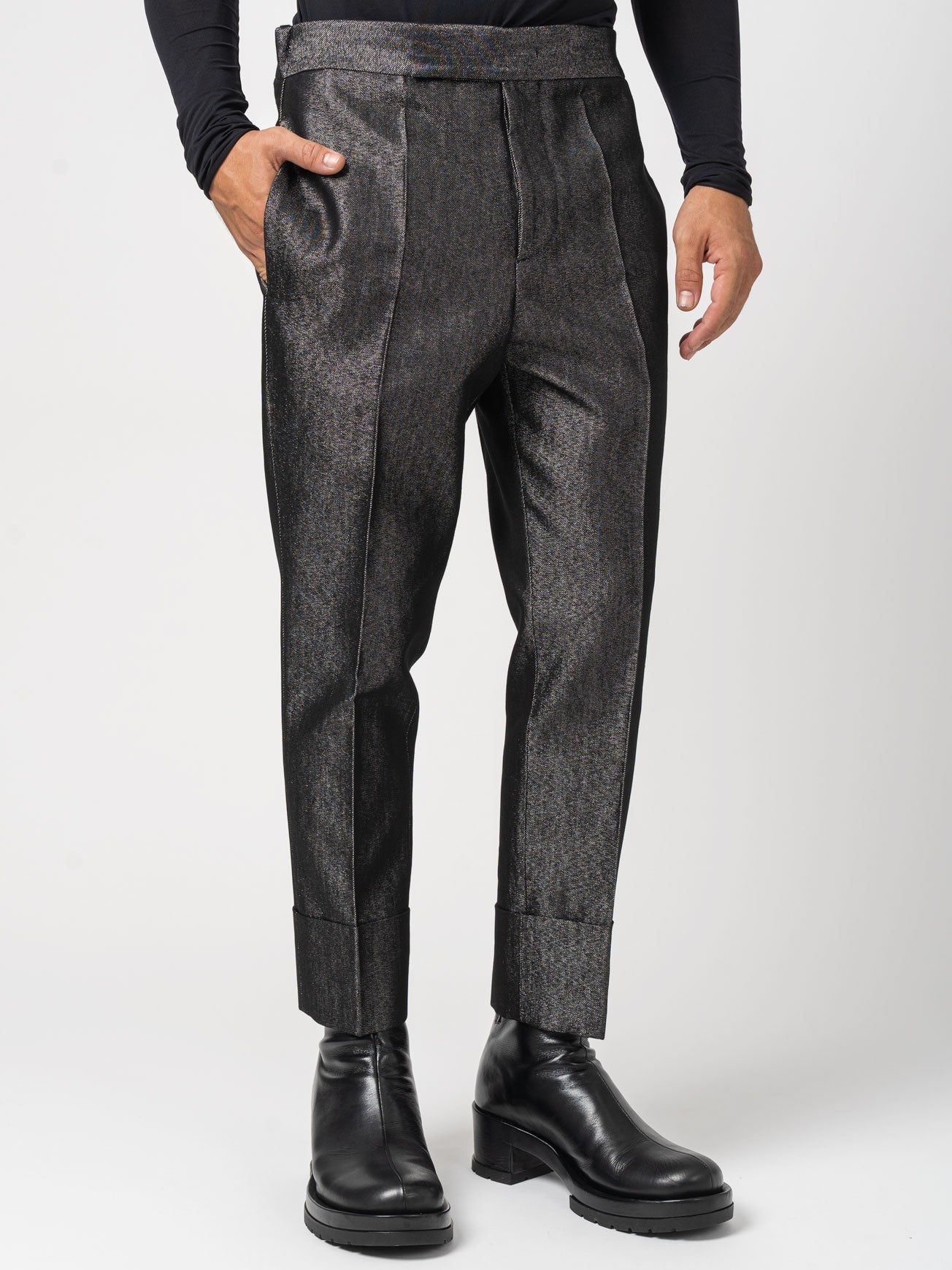 Denim Lamé Trousers - INN7