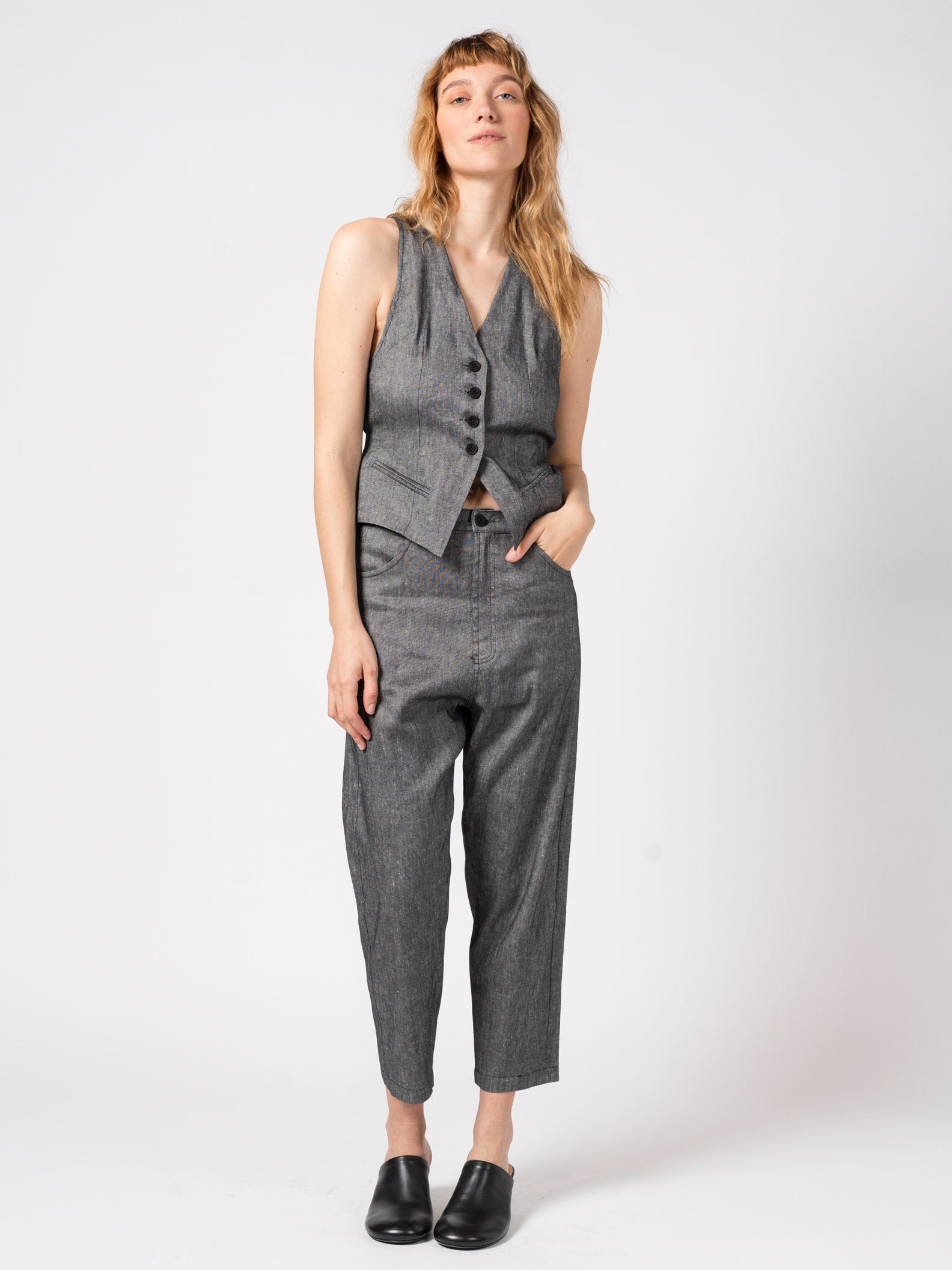 Tapered Linen-Blend Trousers - INN7