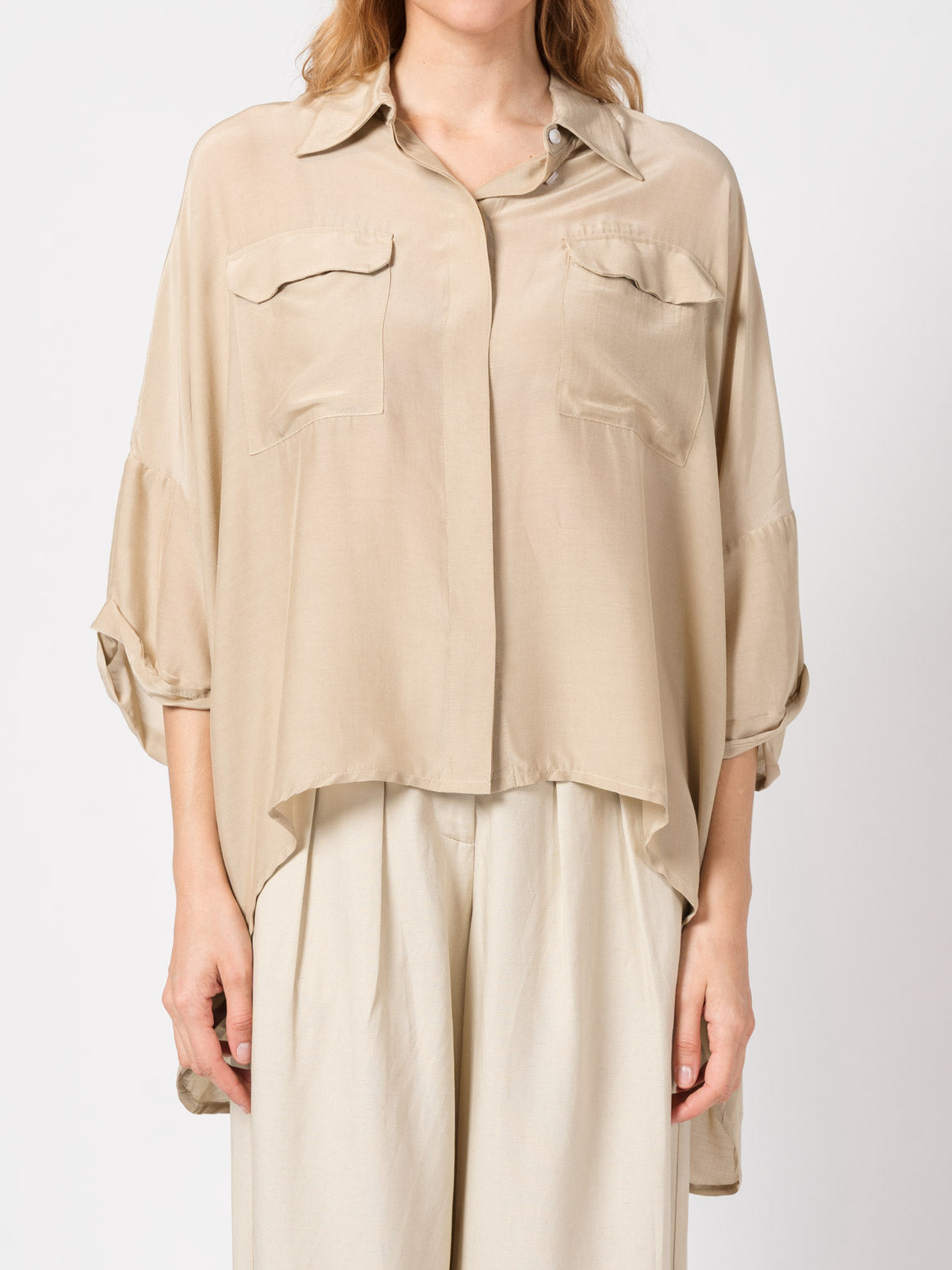 Oversized Silk-Blend Shirt - INN7