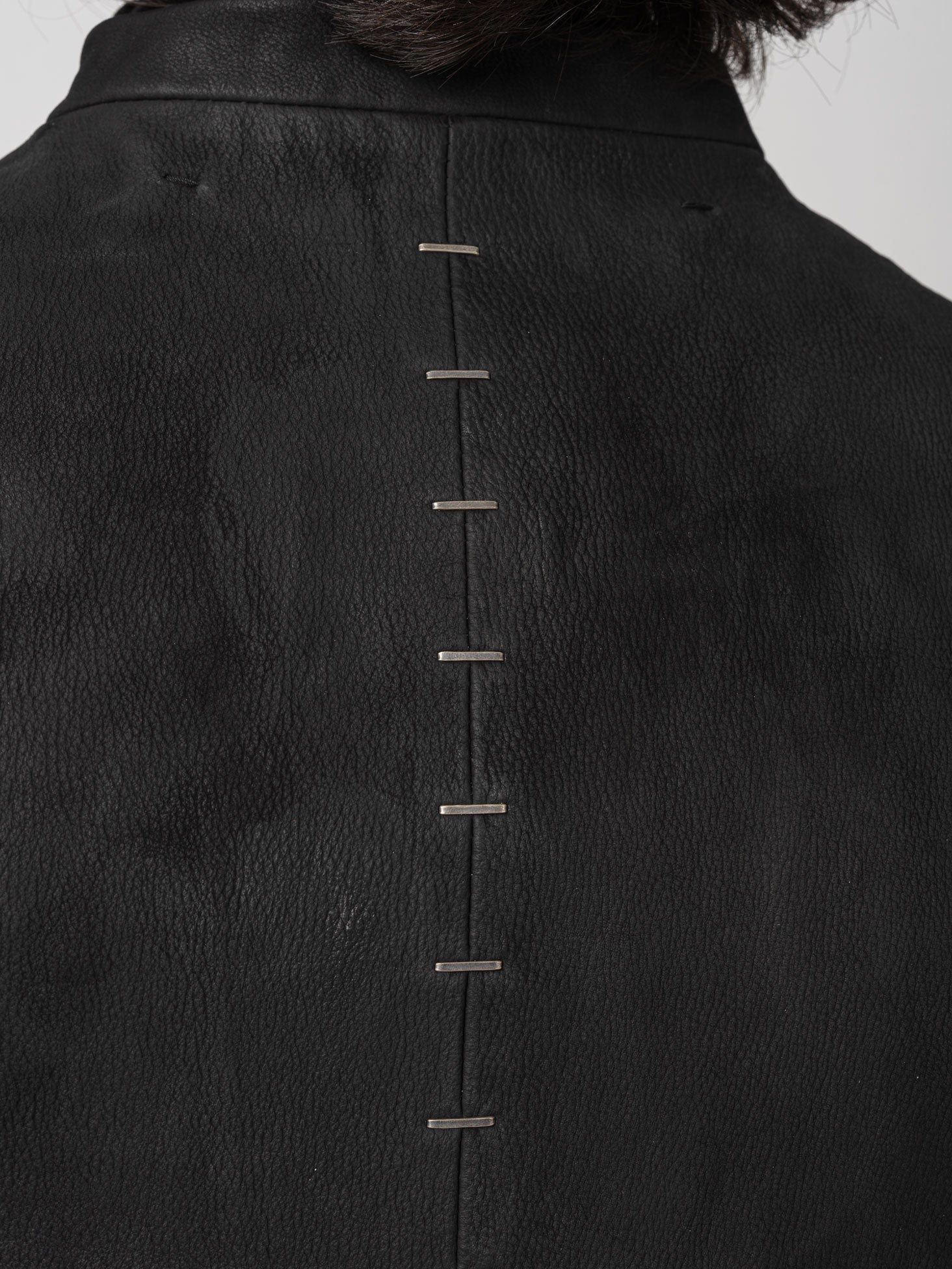 Black Textured Leather Jacket - INN7
