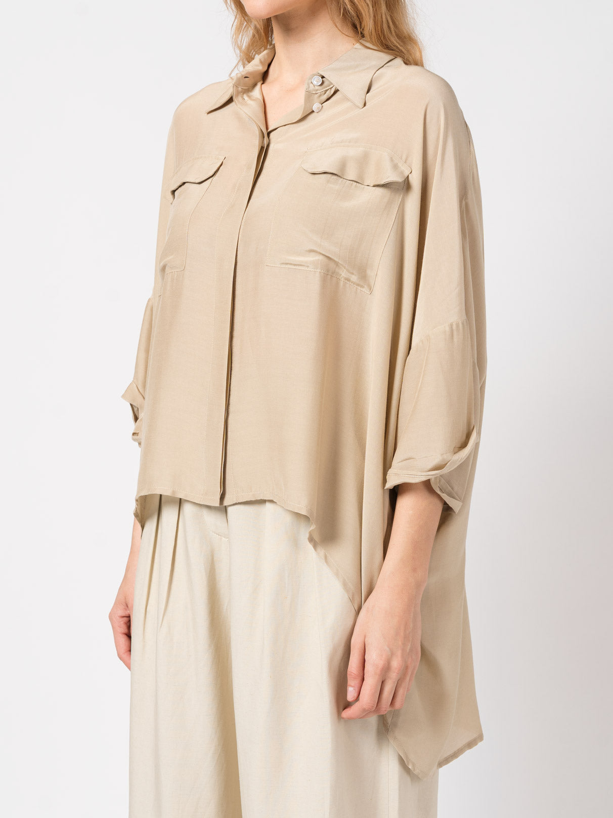 Oversized Silk-Blend Shirt - INN7