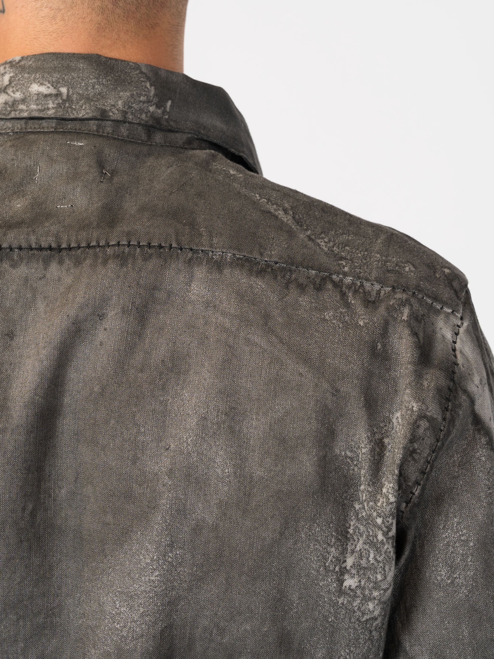 Distressed Linen Blend Shirt