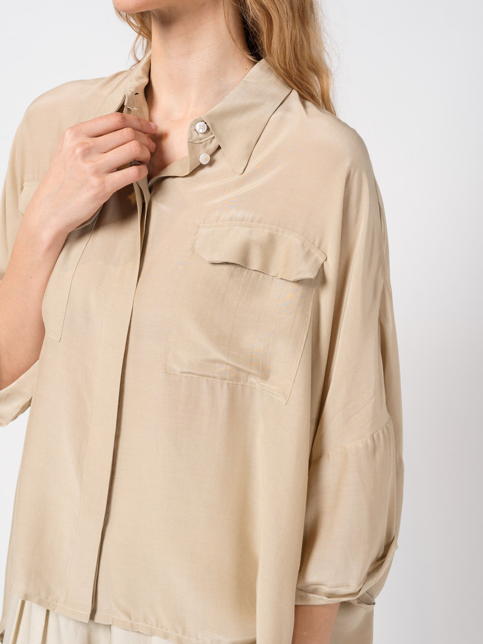 Oversized Silk-Blend Shirt - INN7