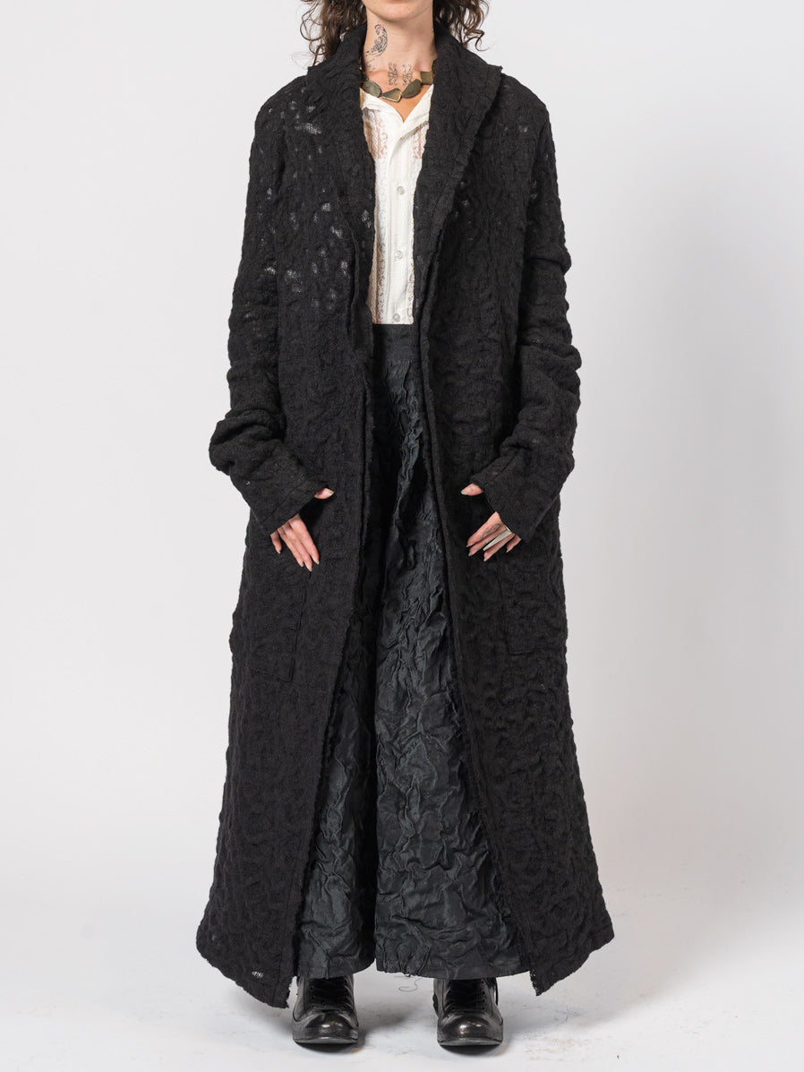 Long Textured Wool Coat - INN7