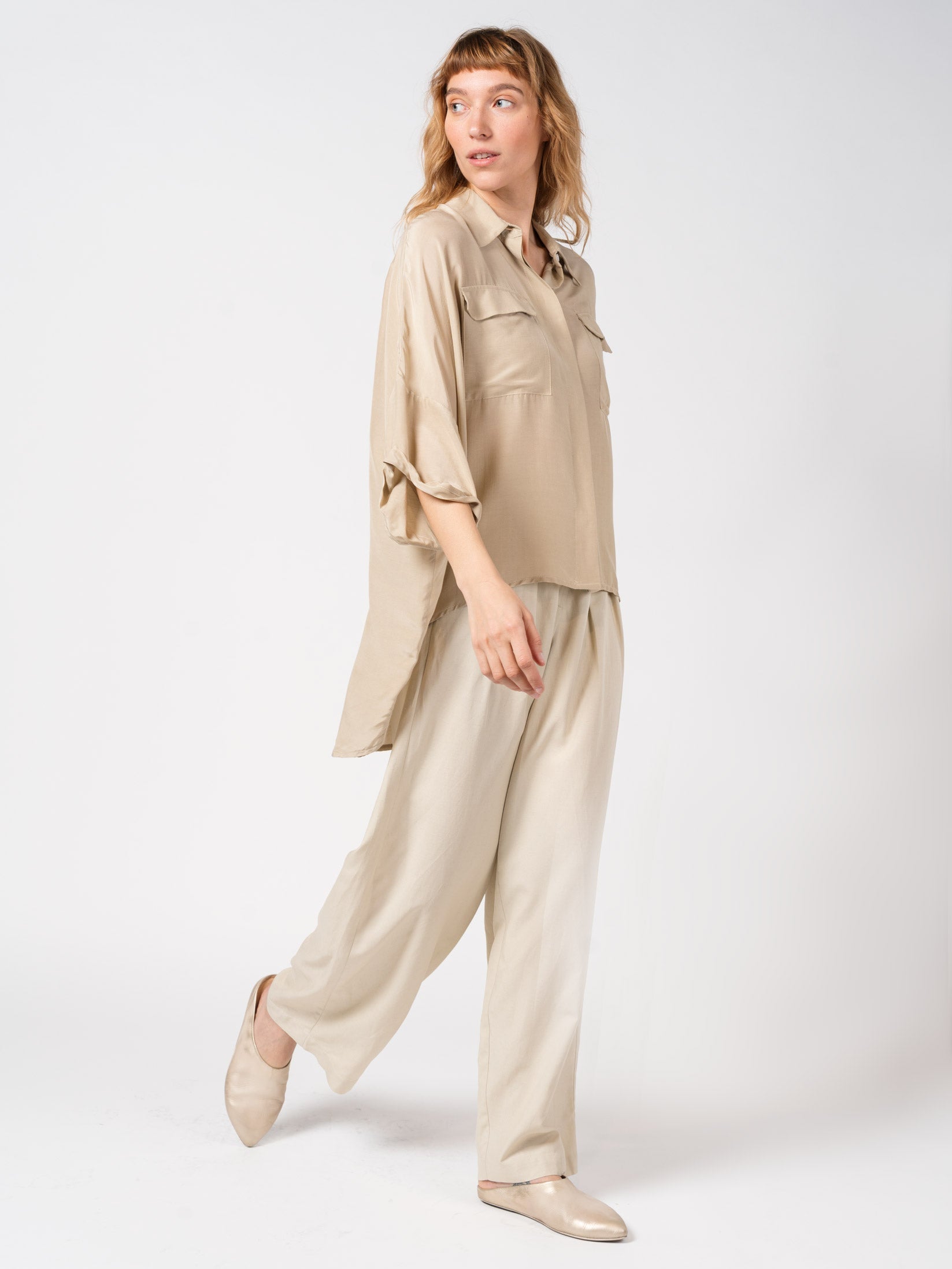 Oversized Silk-Blend Shirt - INN7