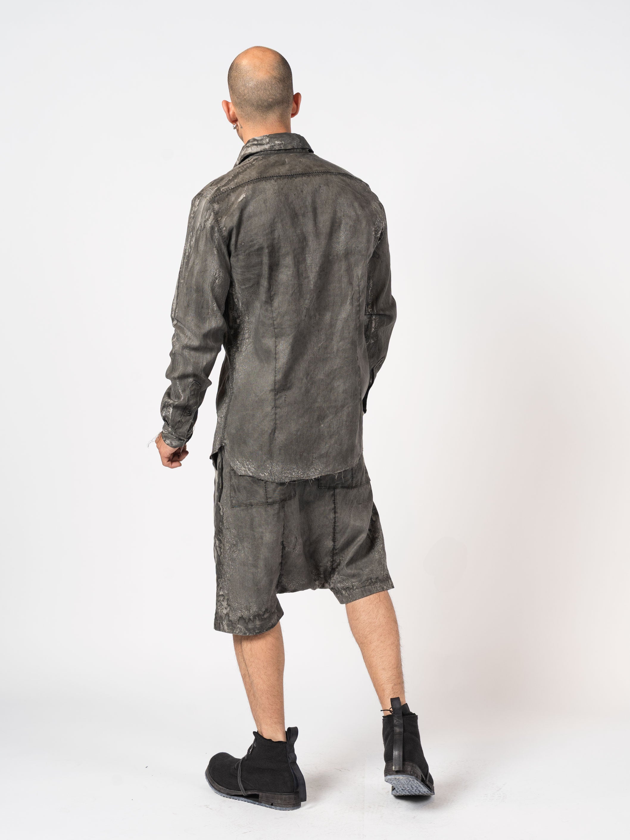 Distressed Linen Blend Shirt