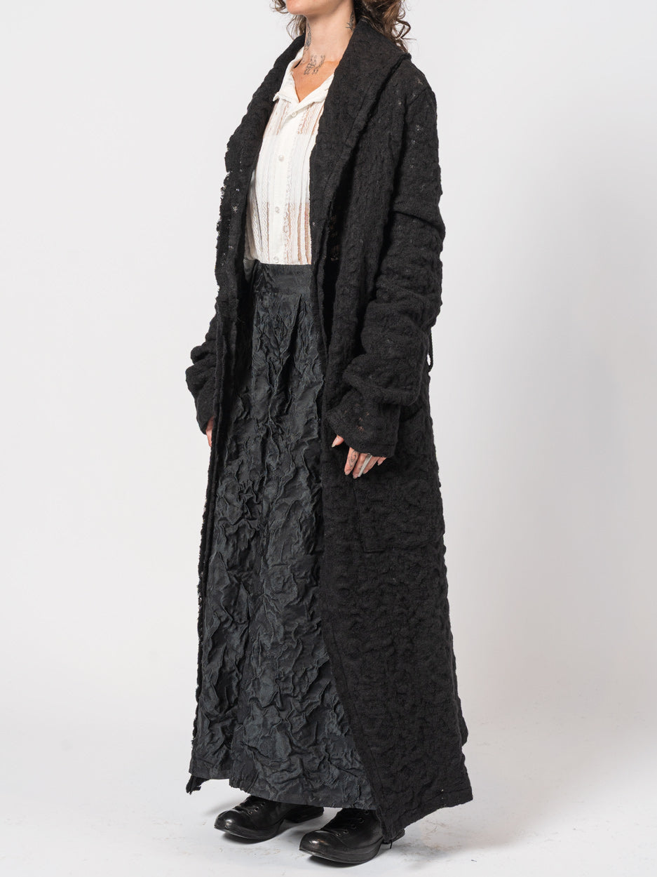 Long Textured Wool Coat - INN7