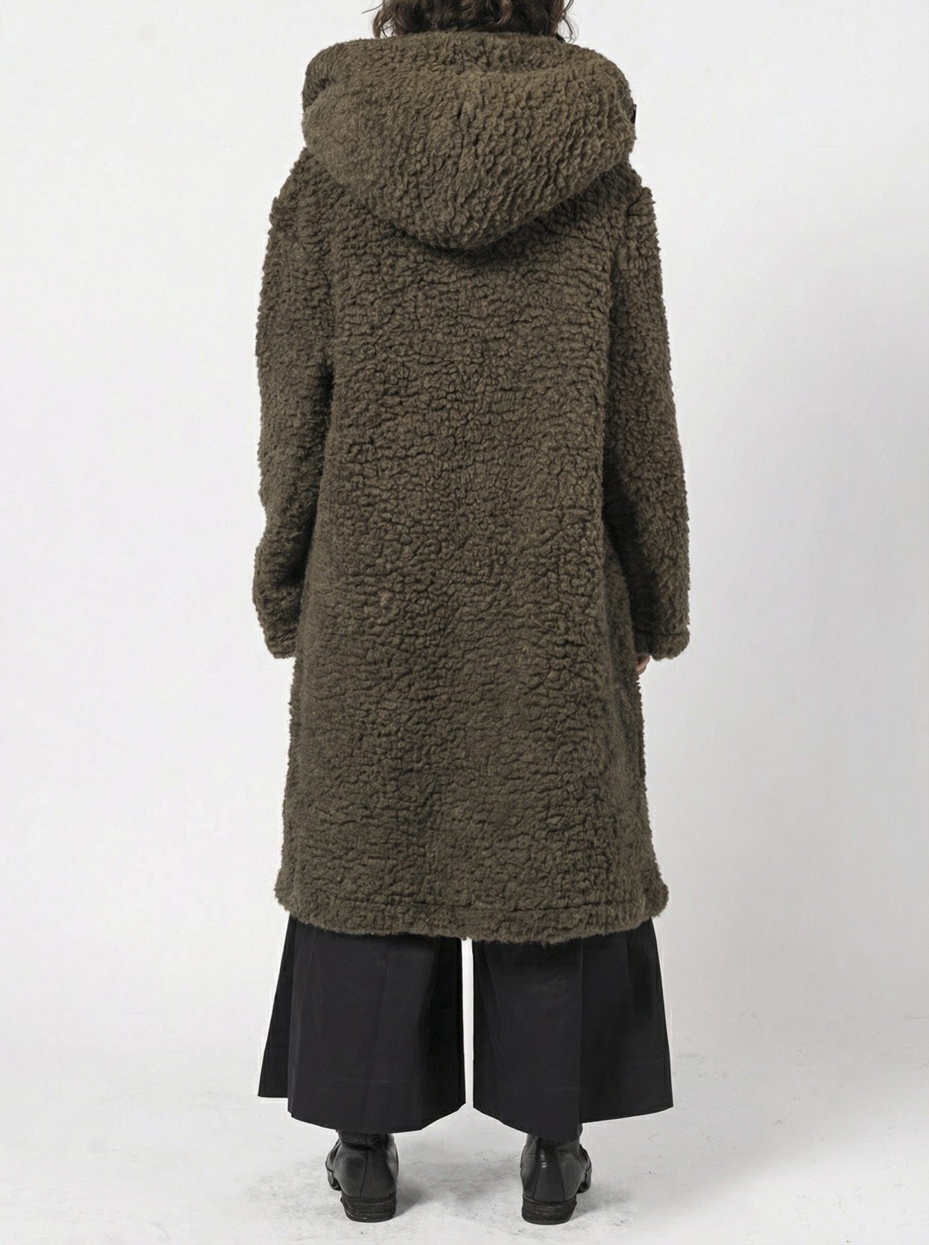 Wool-Blend Hooded Coat