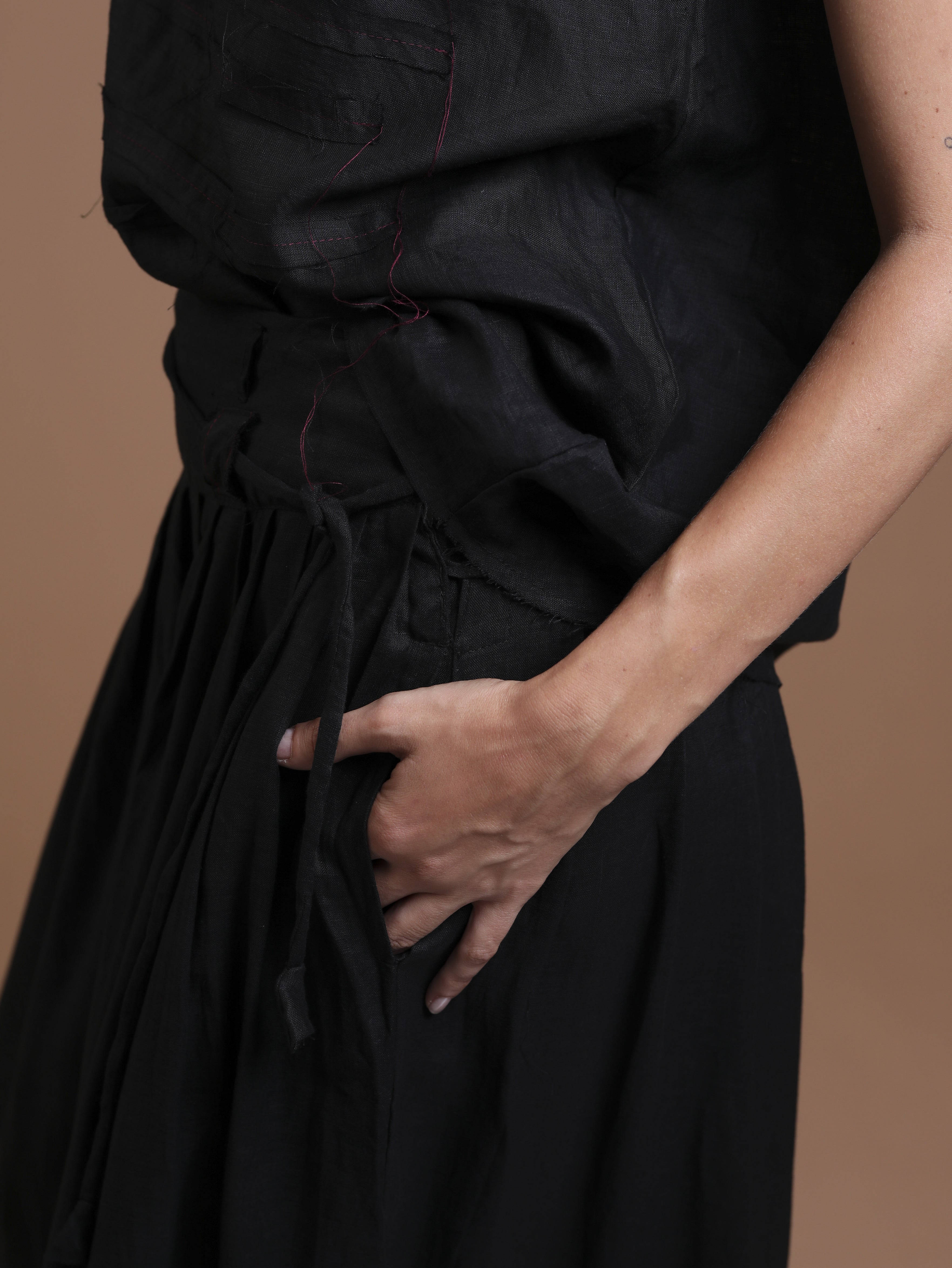 Pleated Linen Wrap Trousers - INN7