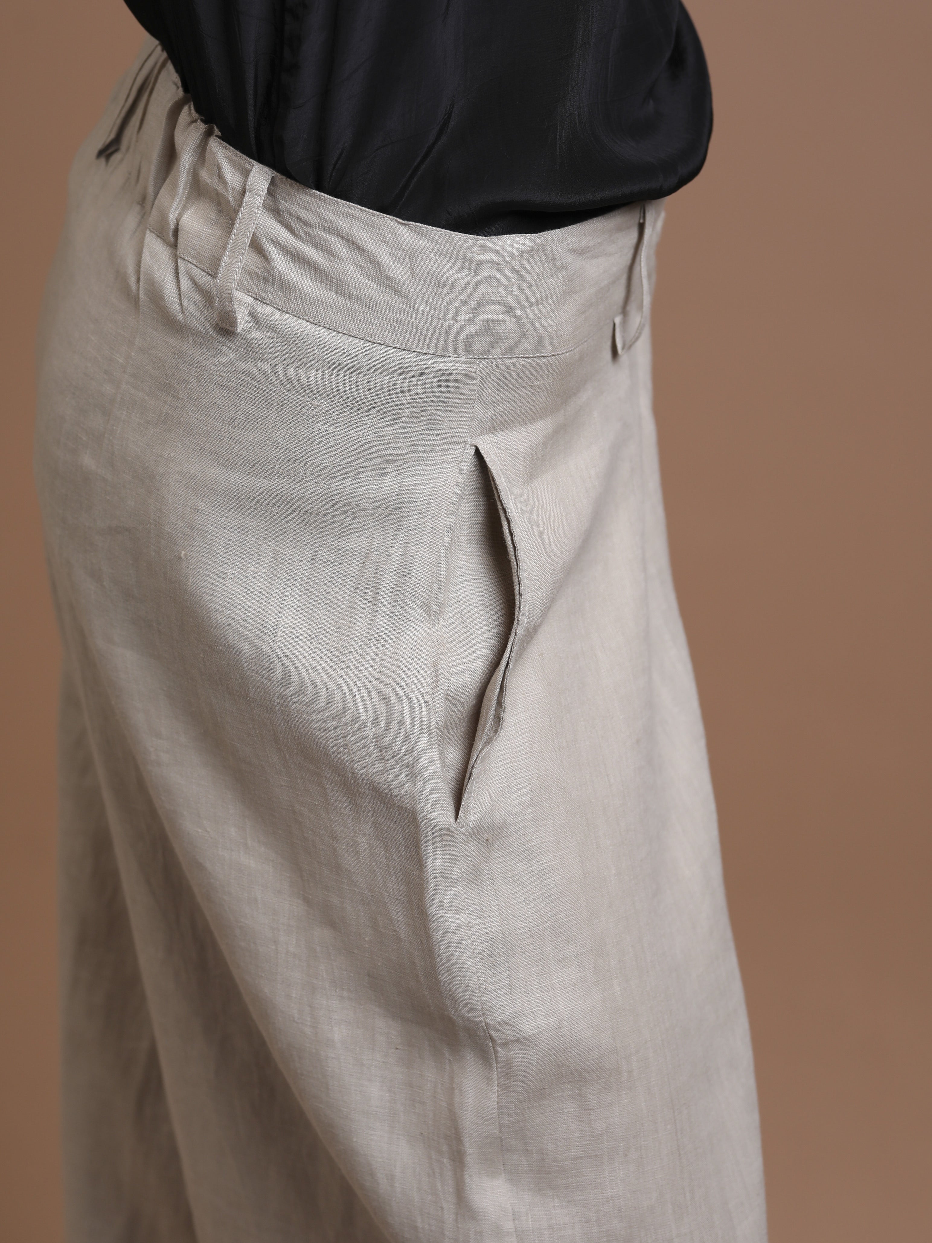 Wide Leg Linen Trousers - INN7