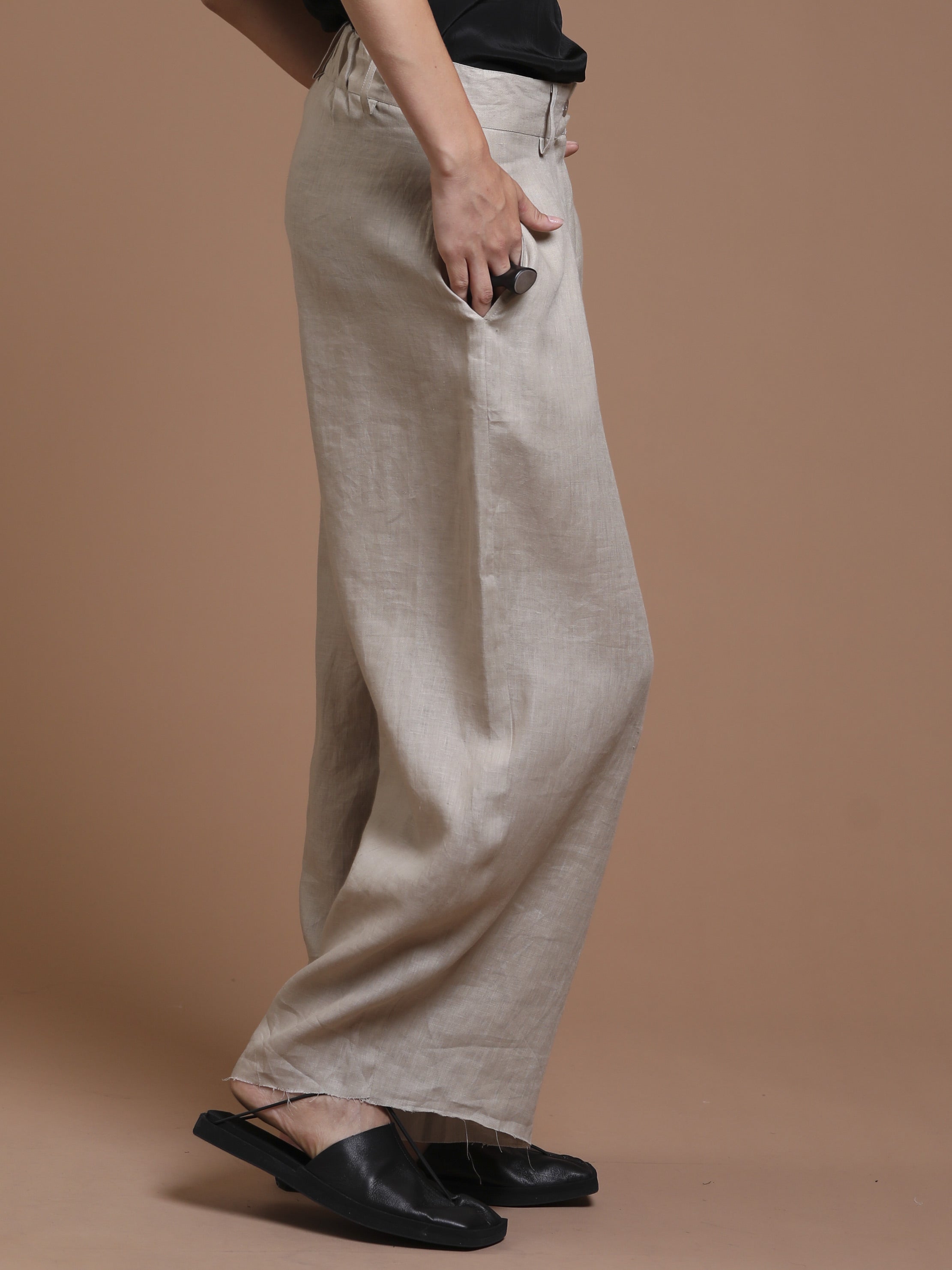 Wide Leg Linen Trousers - INN7