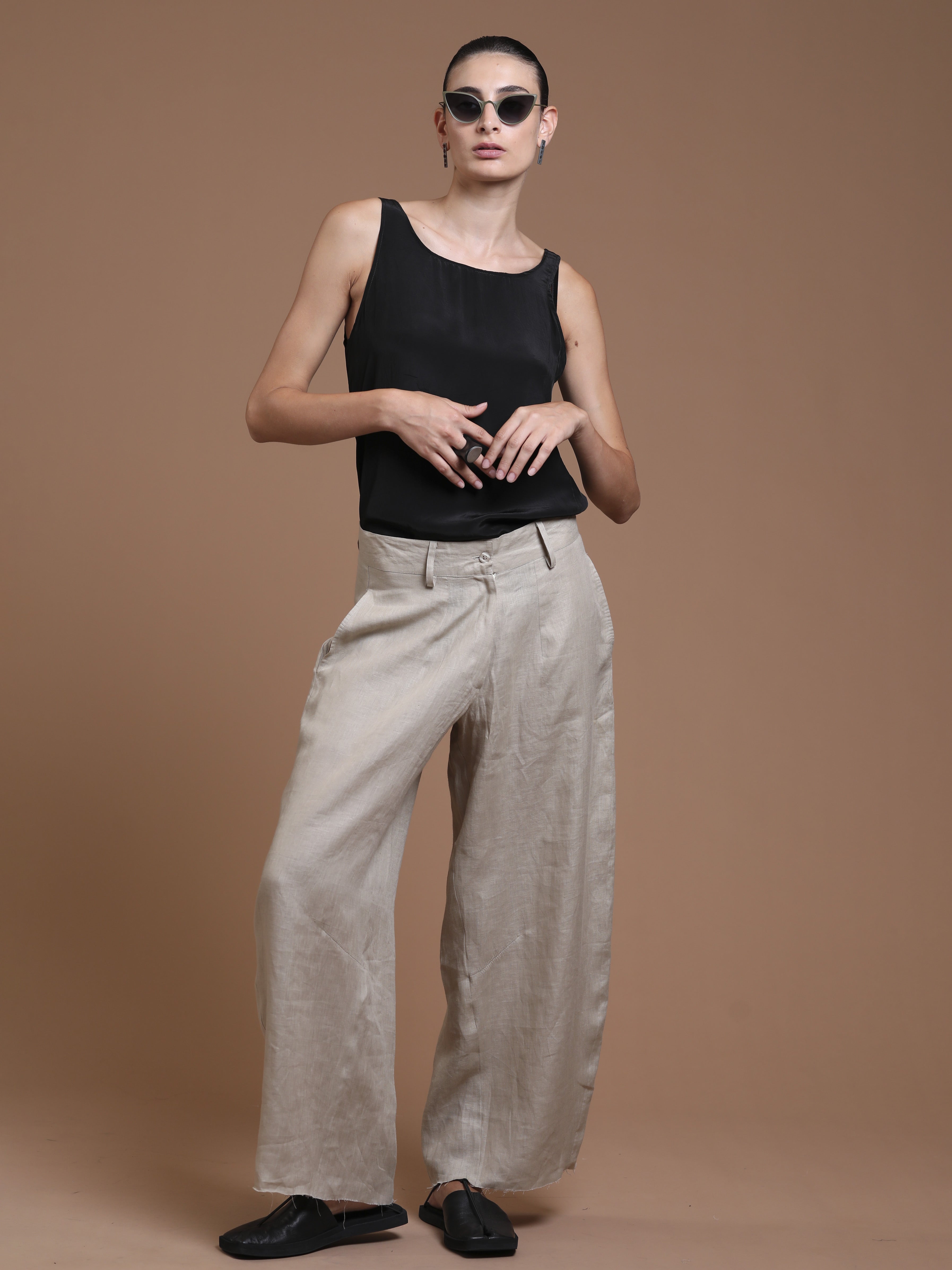 Wide Leg Linen Trousers - INN7