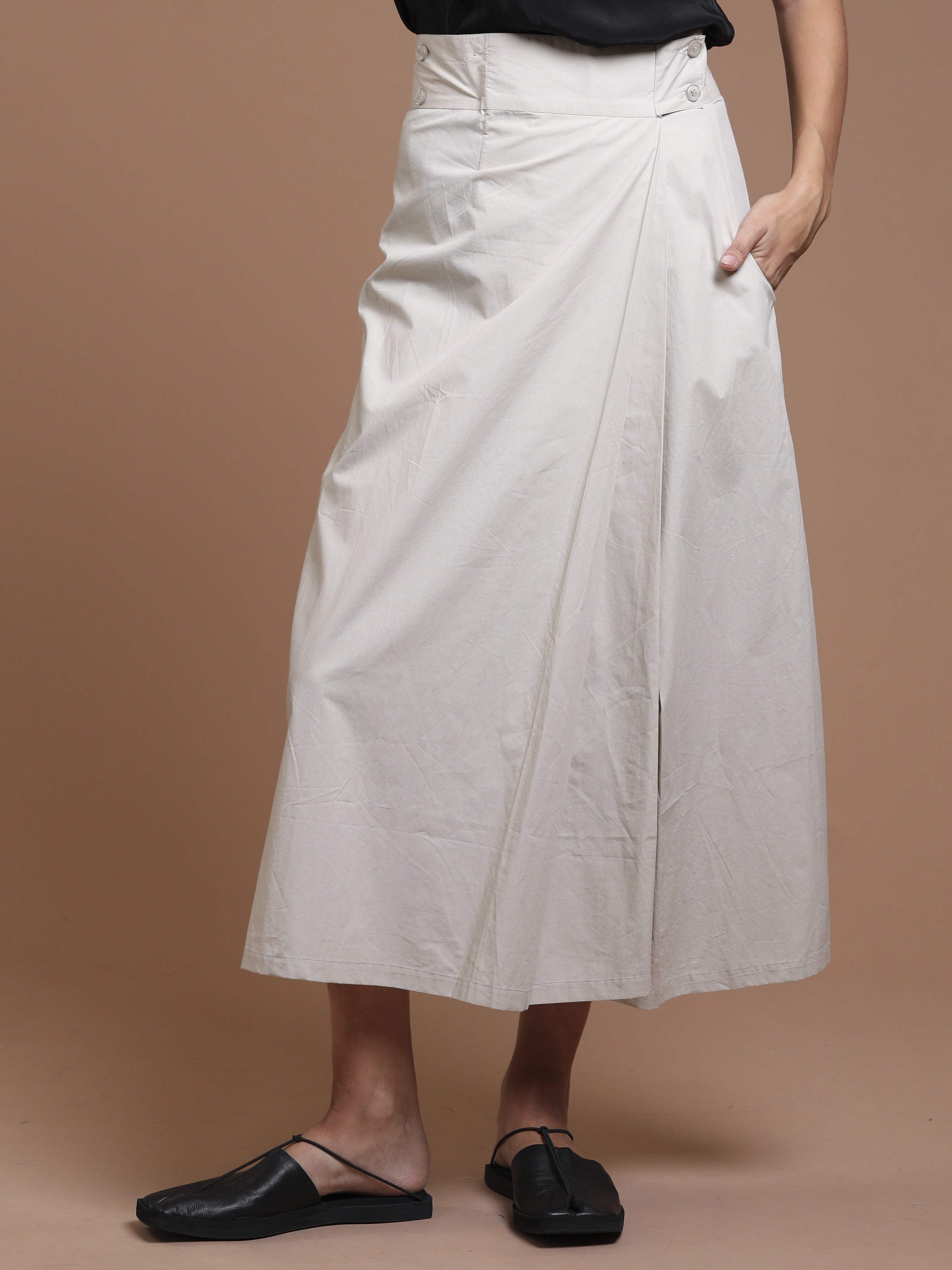 Wide Convertible Poplin Pants - INN7