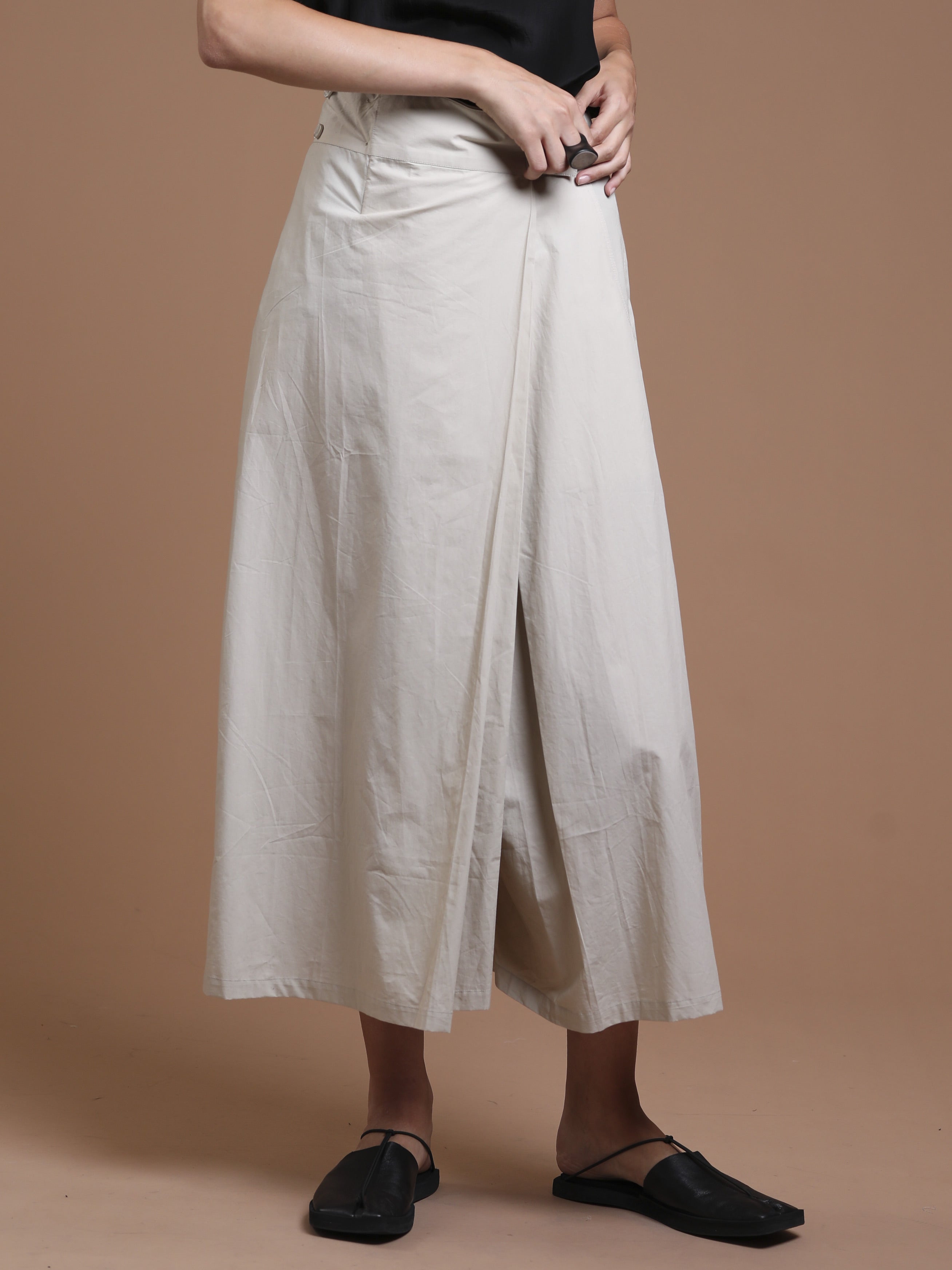 Wide Convertible Poplin Pants - INN7