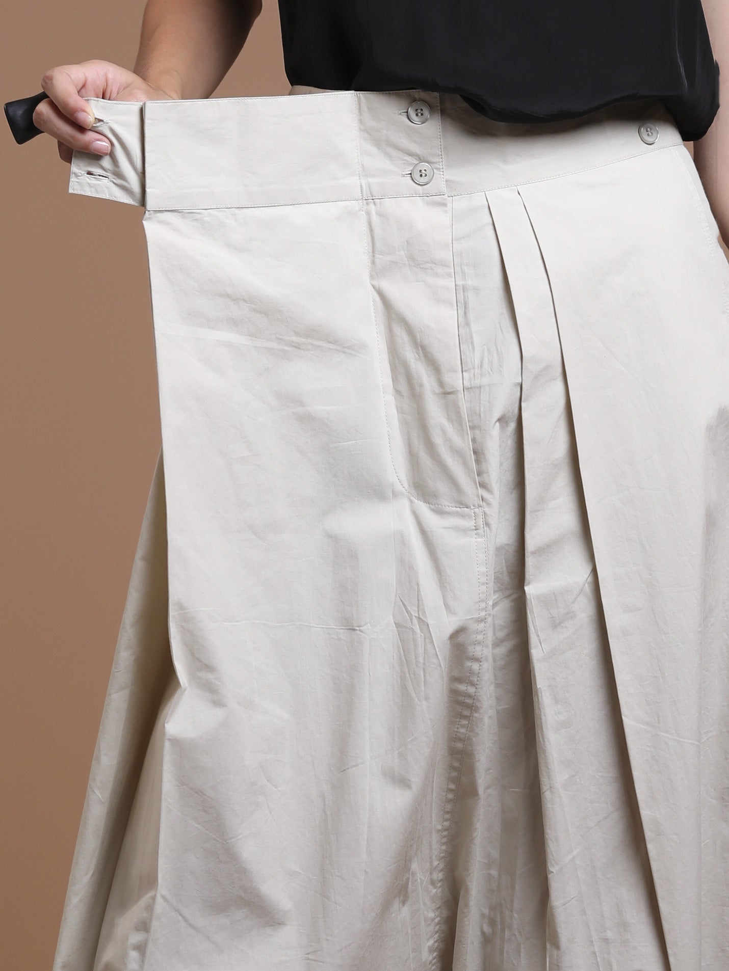 Wide Convertible Poplin Pants - INN7
