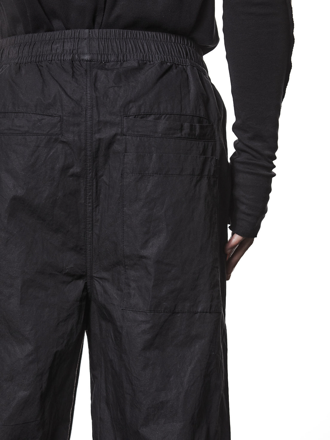 Garment-Washed Wide Leg Trousers