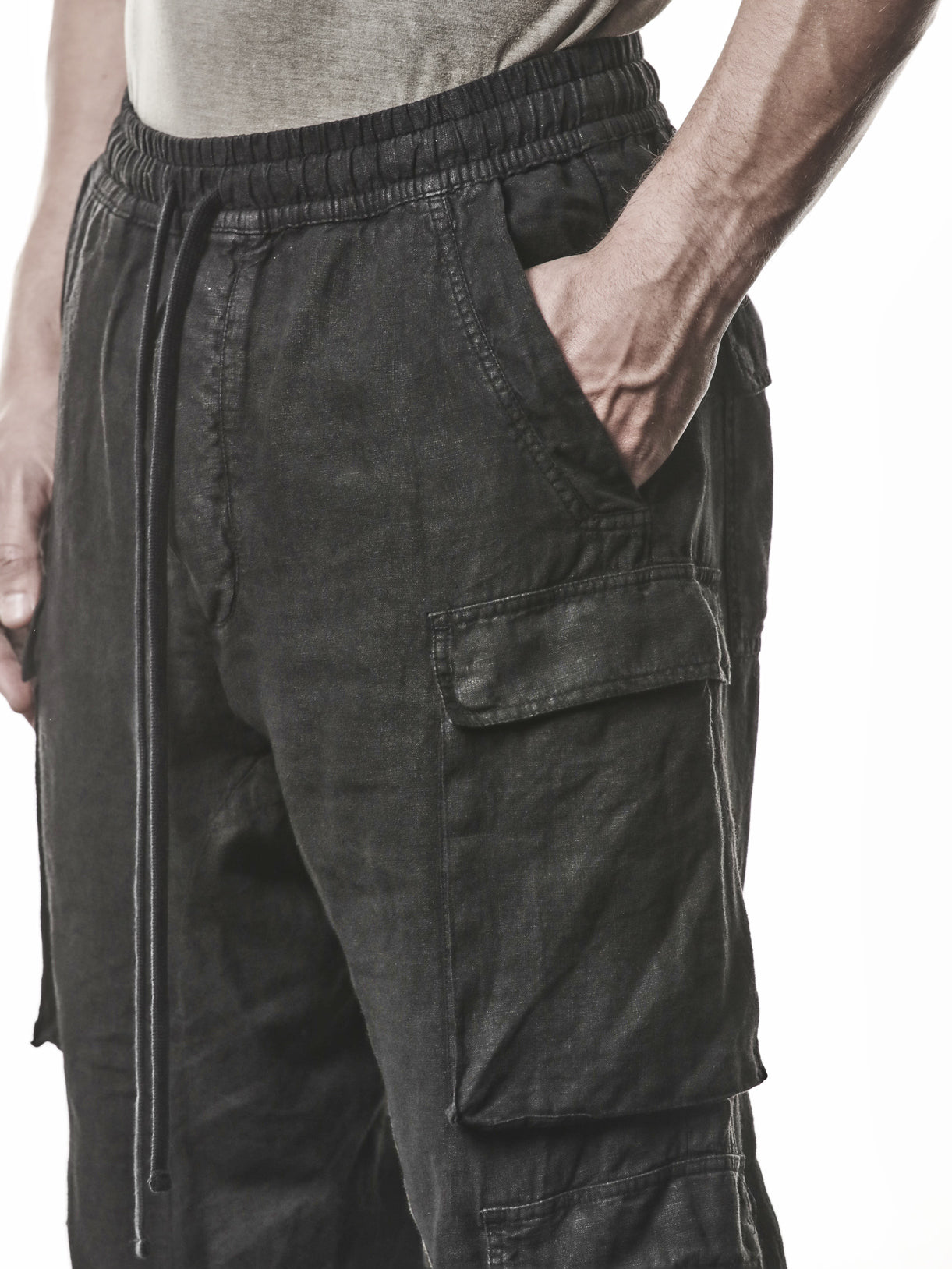 Low-Crotch Linen Trousers - INN7